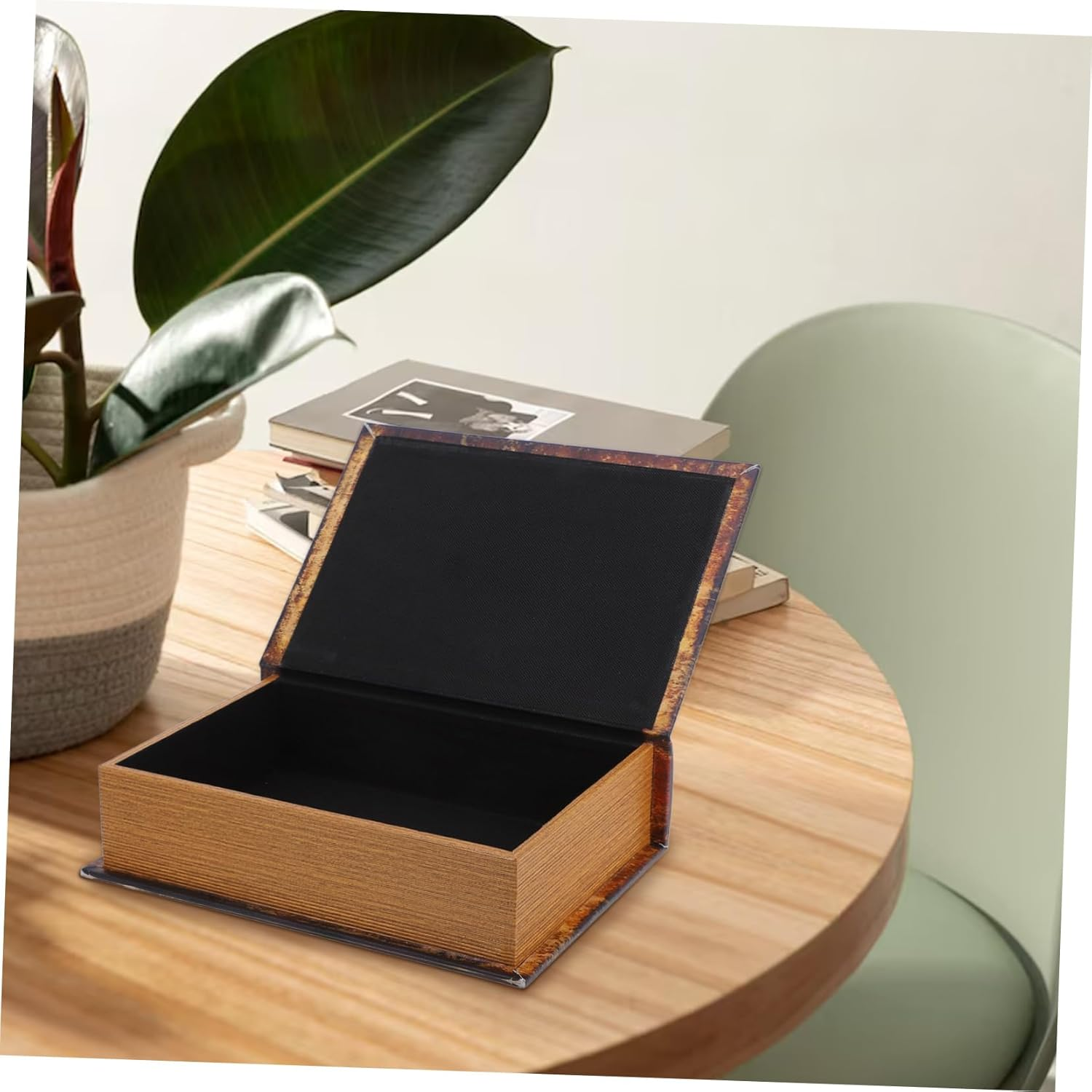 Fake Book Storage Box Simulation Book Shaped Key Container for Home Decor Bookshelf Decoration Lock Storage Organizer image number 2