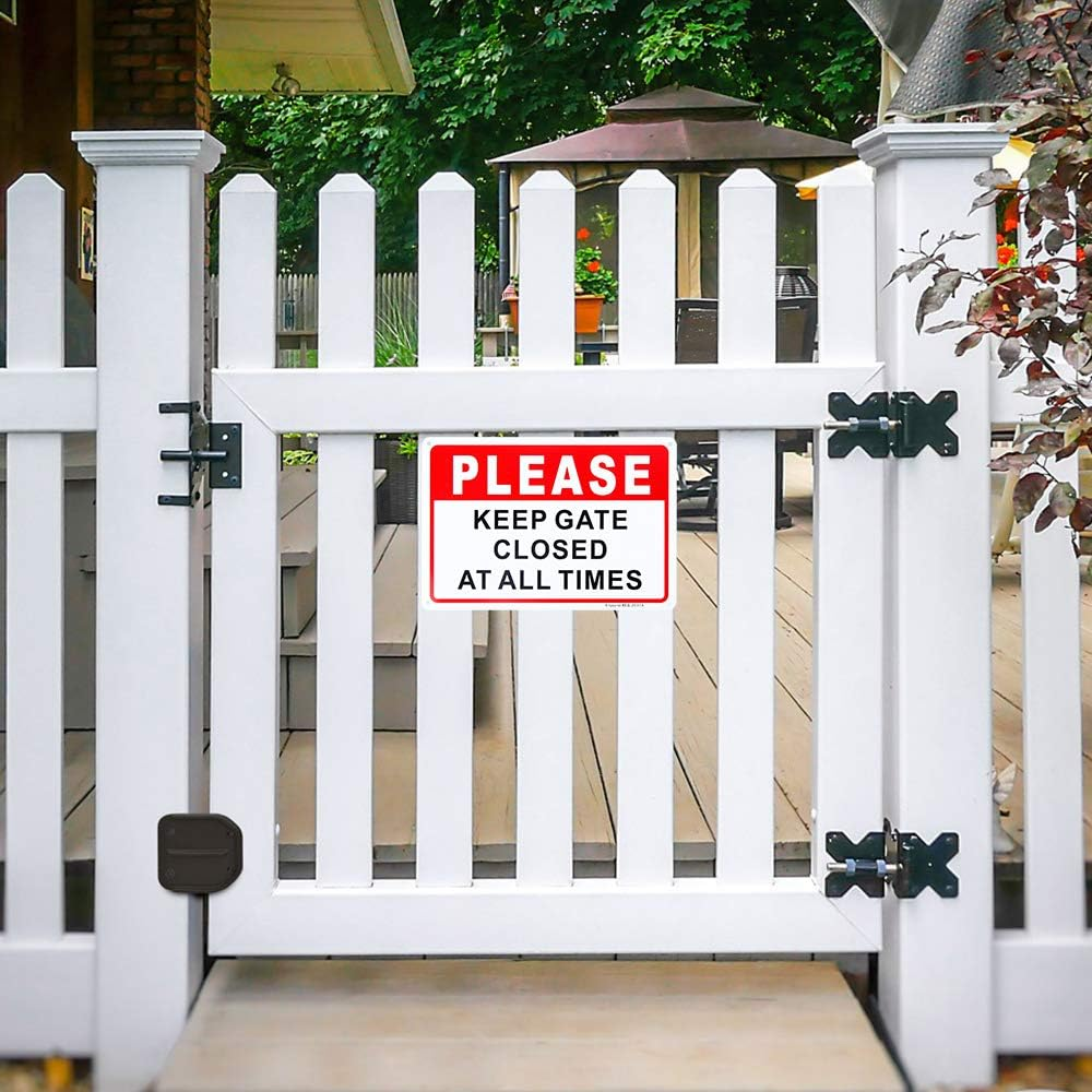 2-Pack Please Keep Gate Closed at All Times Sign 10"X 7" .04" Aluminum Reflective Sign Rust Free Aluminum-Uv Protected and Weatherproof image number 4
