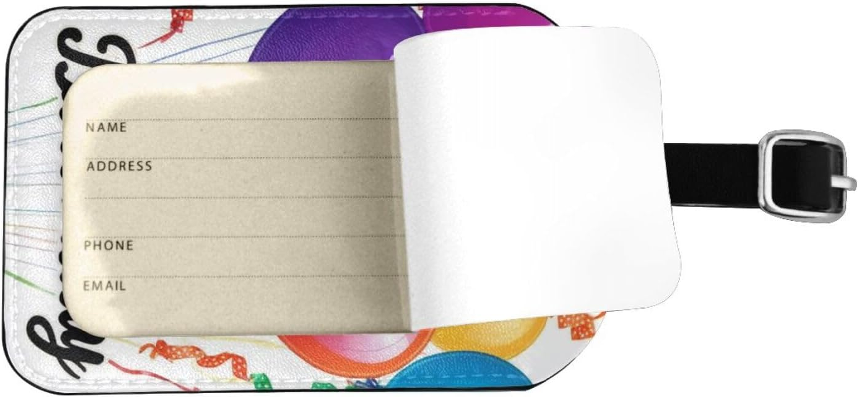 Happy Birthday Print Elegant Tag Stylish Tag Luggage Tag 4.3 X 2.76 Inch for Suitcases Travel Bags image number 1
