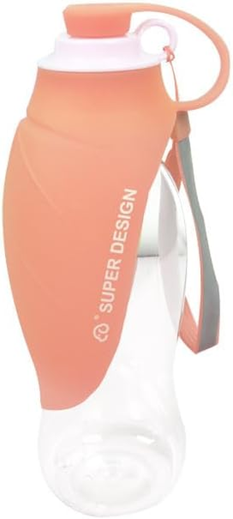 Dog Water Bottle for Walking Portable Dog Water Travel Bottle, Leak-Proof Travel Water Feeder with Large Flip Silicone Leaf Shape, Ideal for Walking, Hiking (Orange, Standard) - Black image number 3