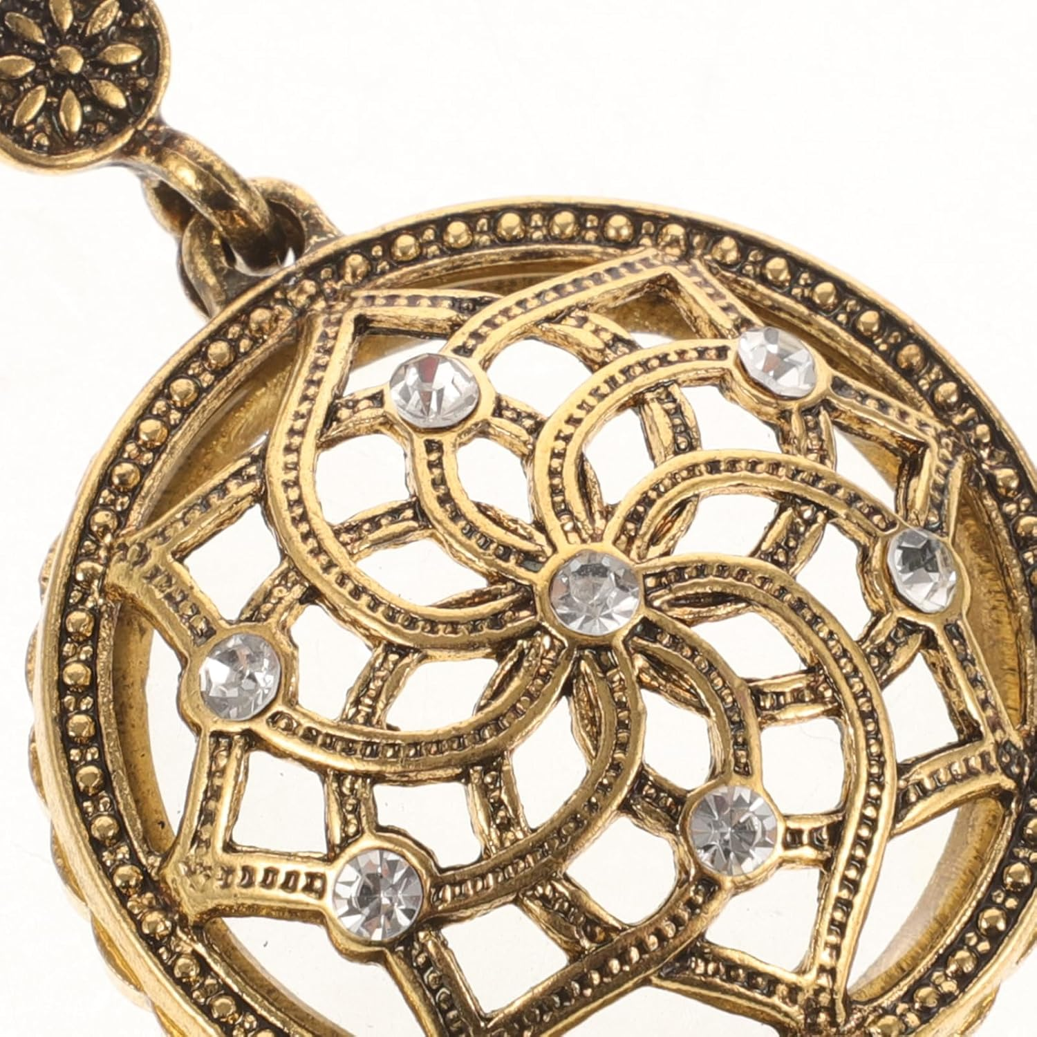 Healvian Retro Magnifying Glass Necklace Pendant Vintage Flower Design Reading Magnifier Lens for Books Crafts Inspection image number 5