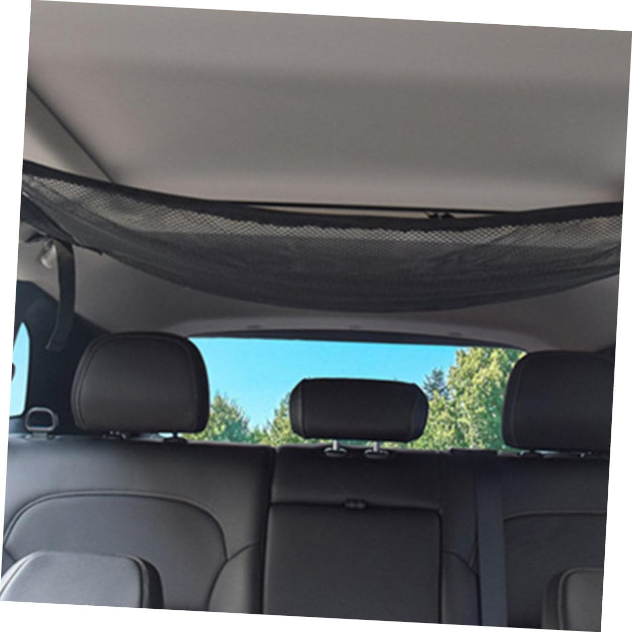 Luxshiny Adjustable Car Ceiling Storage Net Mesh Zippered Roof Organizer Bag for Clothes Pillows Blankets Polyester with Straps Compact Auto Interior Roof Storage for Vehicle Models image number 4