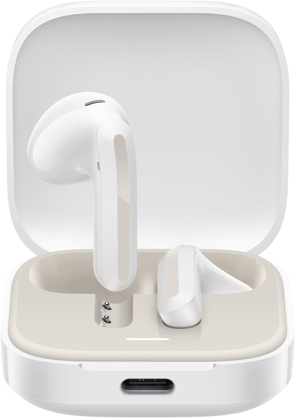 Xiaomi Redmi Buds 6 Active &ndash; Wireless Bluetooth Headphone Semi-In-Ear, Large 14.2Mm Driver, Dual-Mic Noise Reduction, up to 6H+30H Battery Life, Five Built-In Eq,Google Fast Pair, IPX4, White - Black image number 3