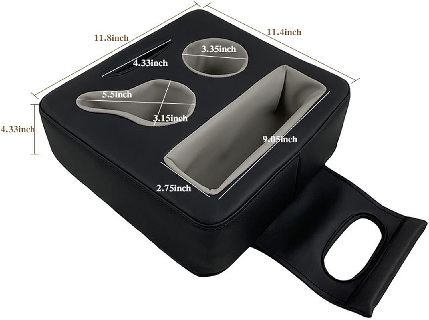 Jiawu Back Seat Cup Holder, Car Back Seat Organizer, PU Leather Couch Pillow Sofa Bed Cup Holder Expander Tray, Universal Car Truck Boat Organizer, Holds Drinks, Snacks, Remote image number 2