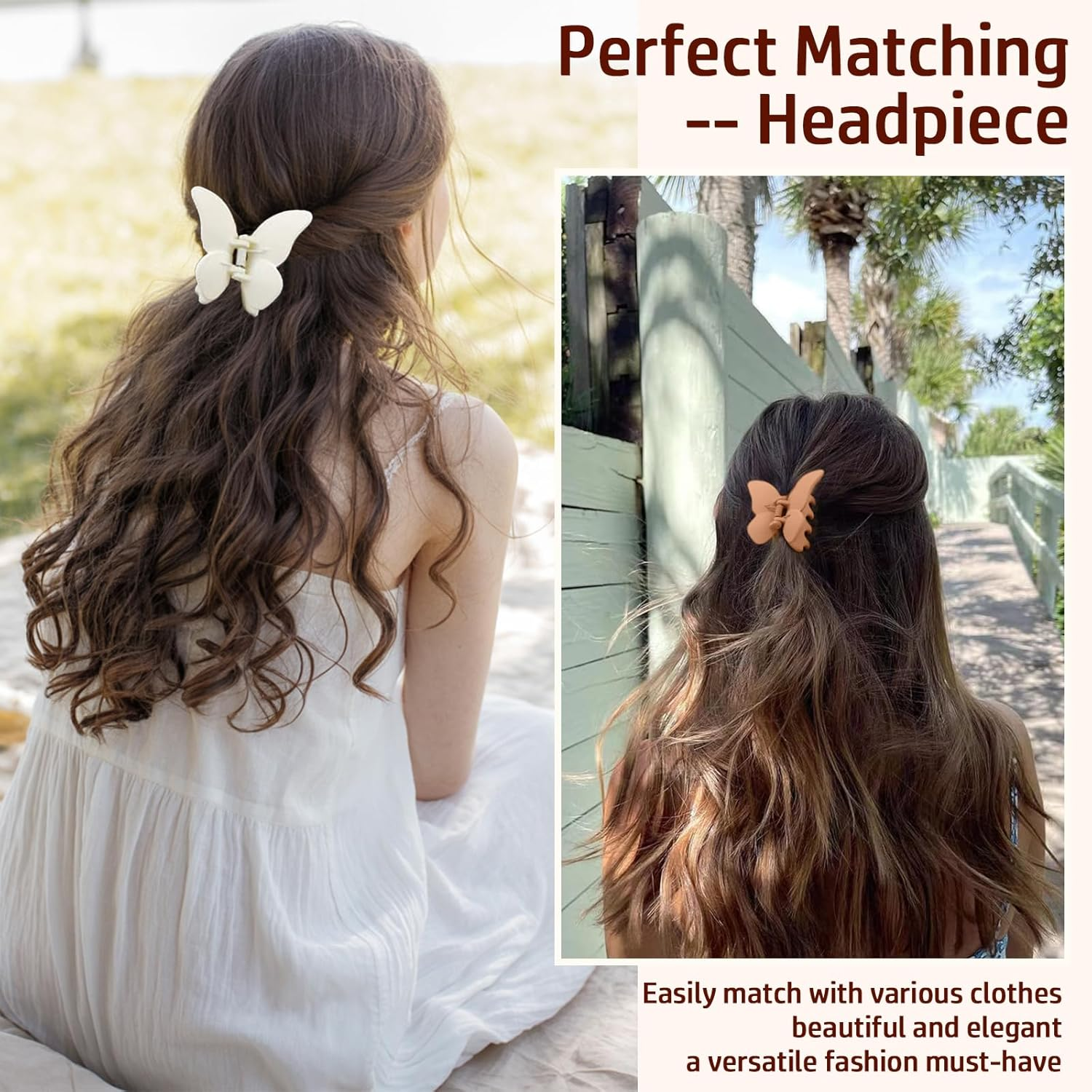 Claw Clip, Hair Accessories for Girls, Hair Clips for Women, Ladies, Cute Multicolor (Pink White Yellow Greenish-Blue) Non-Slip Hair Claw Clip for Thick Thin Long Curly Hair(4Pcs) image number 5