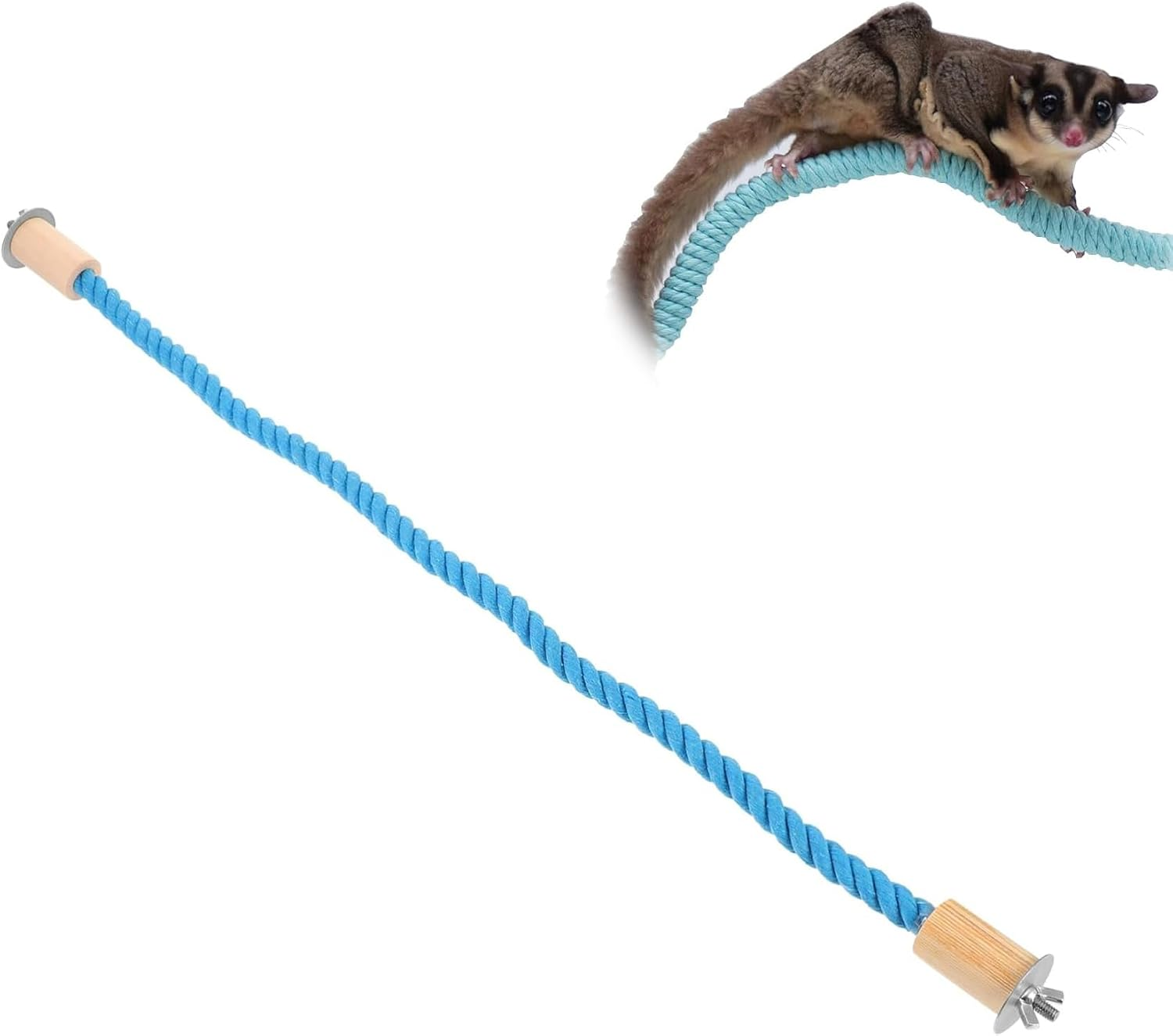 1Pcs Wezxrauo Natural Rope Perch Swing for Birds - Durable Chewable Climbing Toy with Fixed Design, Ideal for Small Parrots Lovebirds Finches Canaries Budgies Cockatiels Cage Accessories image number 5