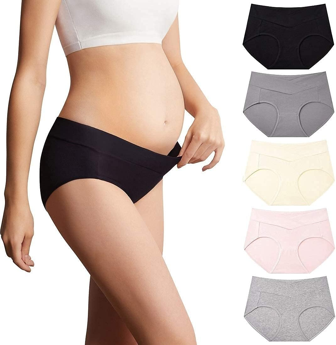 Mama Cotton Women'S under the Bump Maternity Panties Pregnancy Postpartum Maternity Underwear