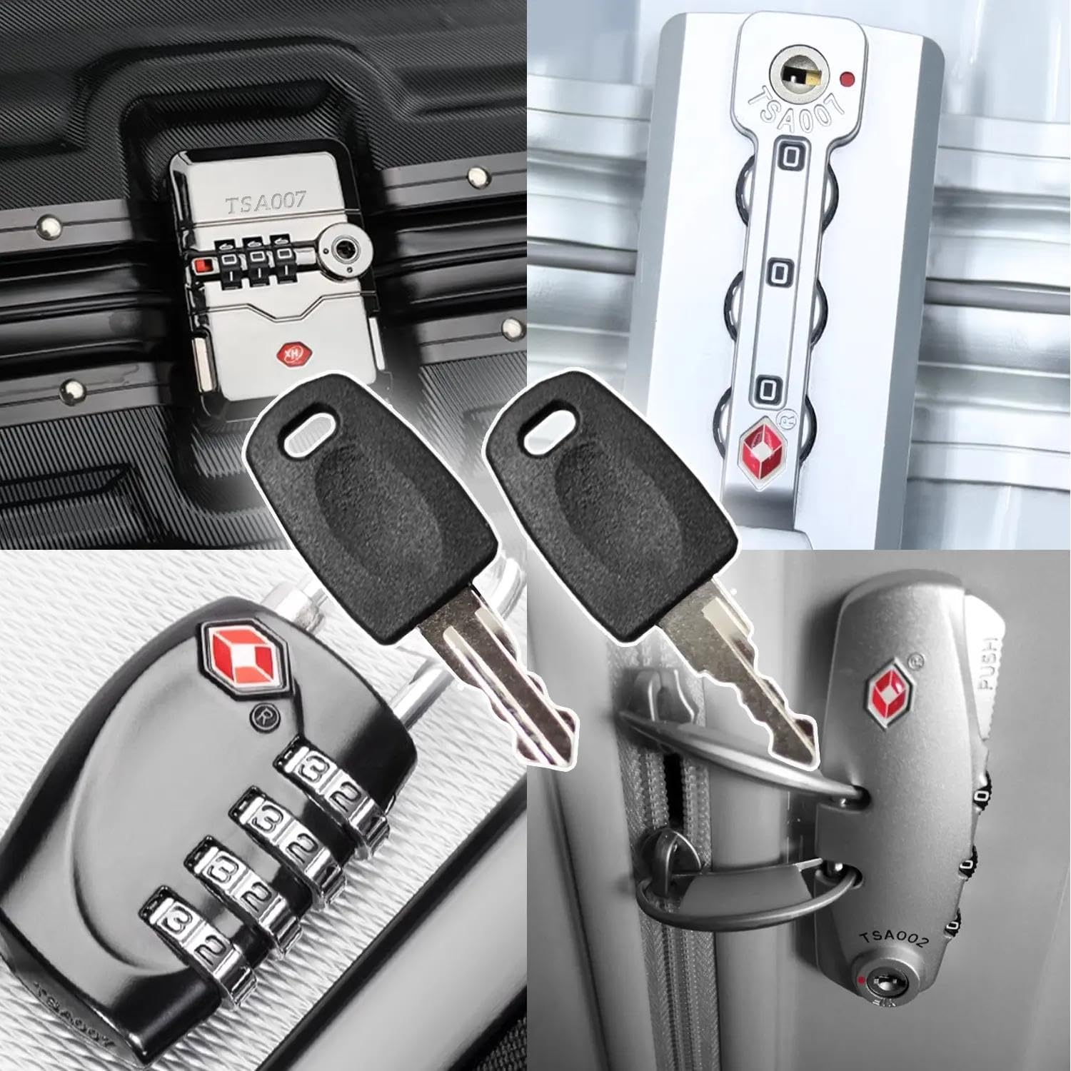 Yotsuba 2-Pack Keys for TSA002 TSA007 &ndash; Universal Master Luggage Keys Compatible with TSA002 TSA007 Master Locks for Suitcases, Travel Bags &ndash; Emergency Access, Durable Alloy Steel