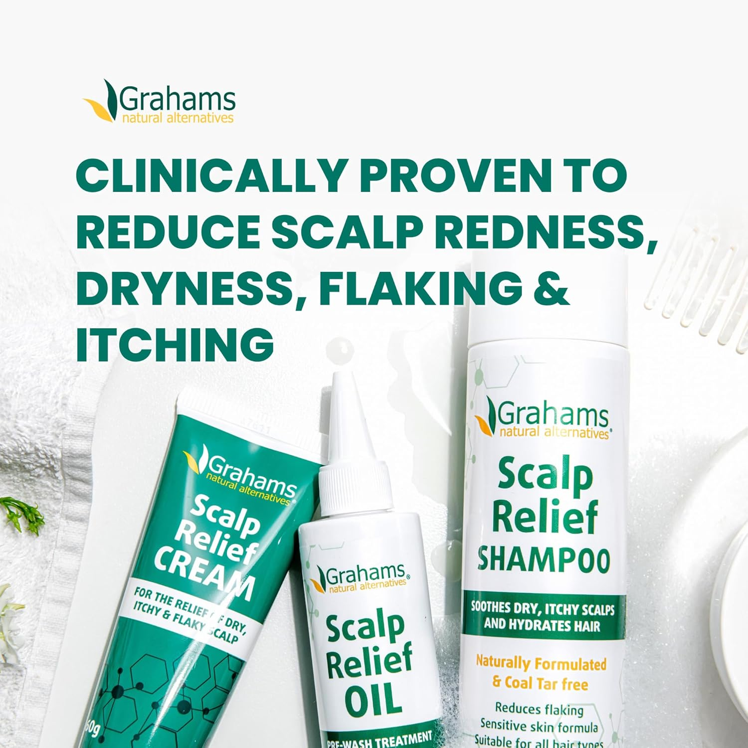 Grahams Natural Scalp Relief Oil - for Dry, Itchy & Flaky Scalp Psoriasis, Seborrheic Dermatitis & Dandruff Treatment - Hydrating, Moisturising, Exfoliating (1 X 100 Ml) image number 6
