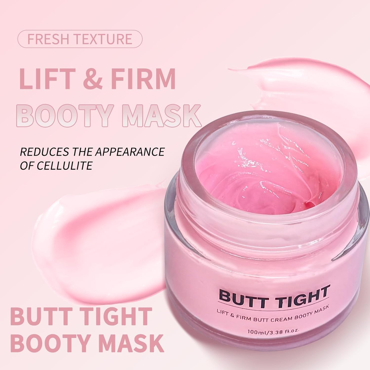 Butt Tight Cream, Tighten and Lift Booty Body Cream, Reduce Look of Loose Crepey Skin, Firm Cellulite Mask for Visible Firmness, Remove Cellulite Appearance, Smooth Sculpt Thighs, Belly Arms, Toning Bum Mask image number 6