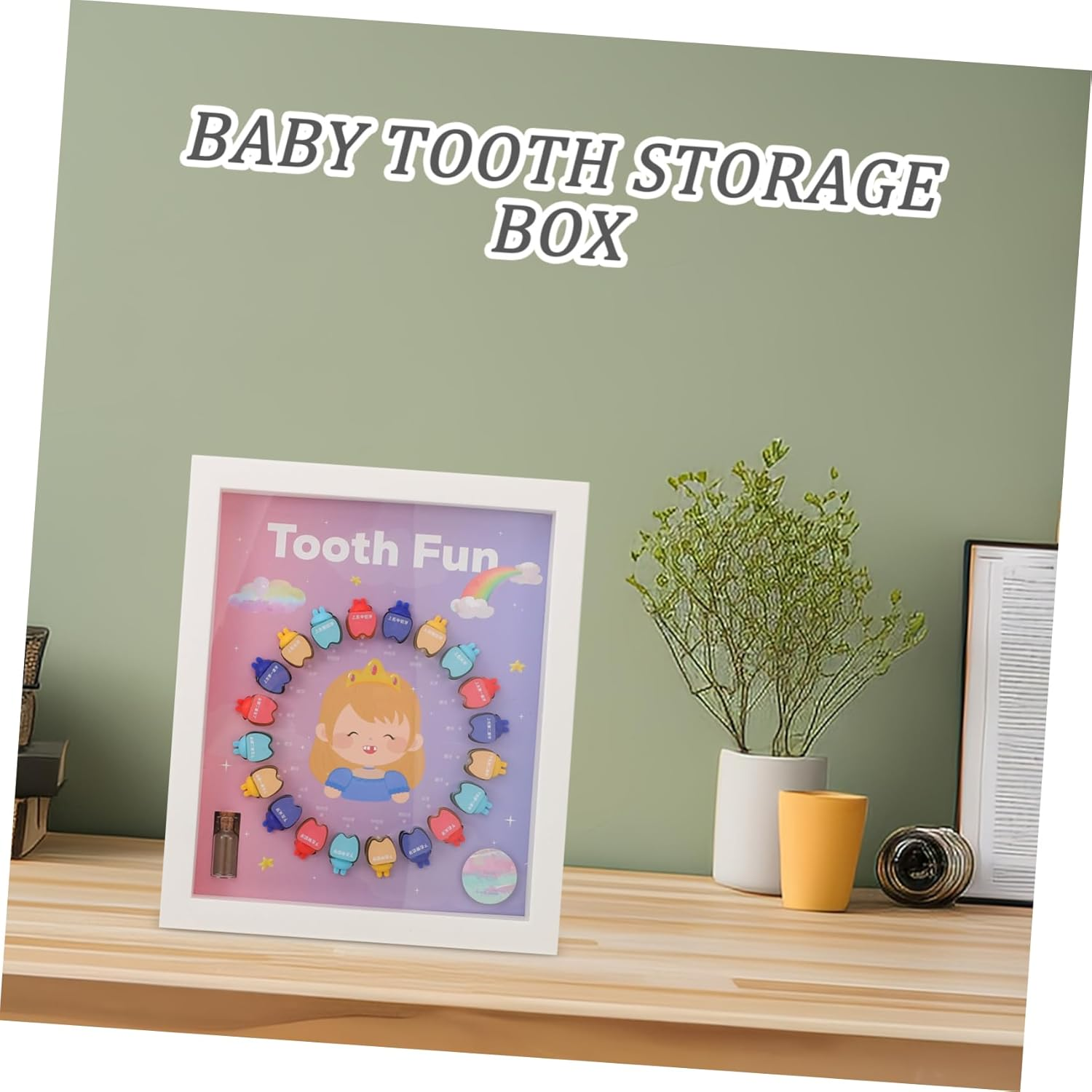 Boys First Tooth Box Newborn Keepsake Organizer Decorative Memory Storage Box for Tooth Saving image number 2