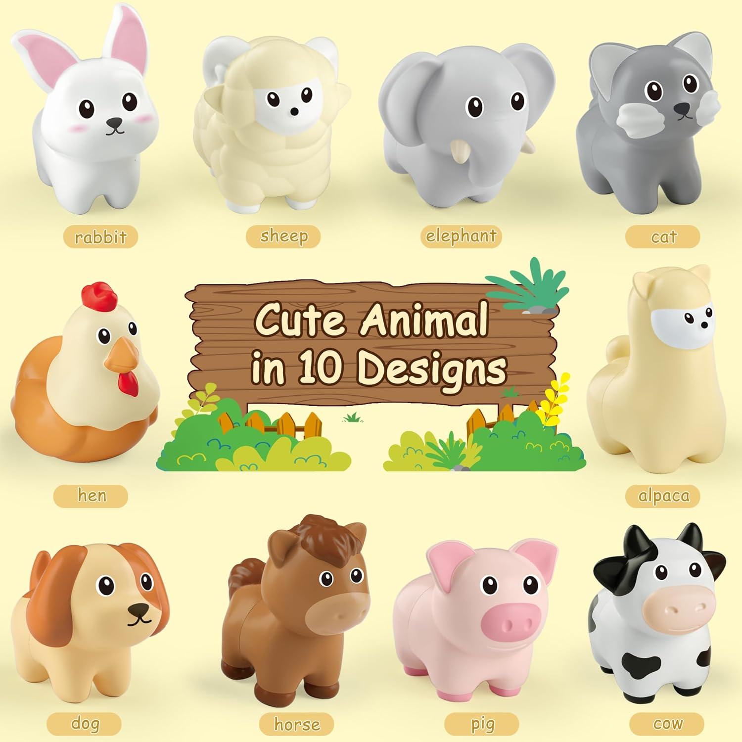 Animal Learning Toys Set for Toddlers 3 4 5 Year Old,10Pcs Montessori Matching Fine Motor Toy with Different Animal Figures, Christmas Birthday Toys for Baby Boys & Girls 4 5 6 7 8 Years Old image number 6