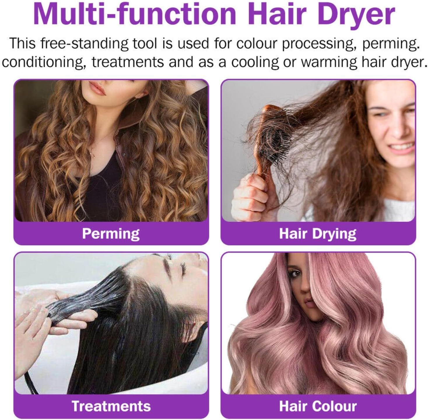 Standing Hair Dryer Accelerator 360 Rotating Halo Rolling Salon Equipment AU image number 2