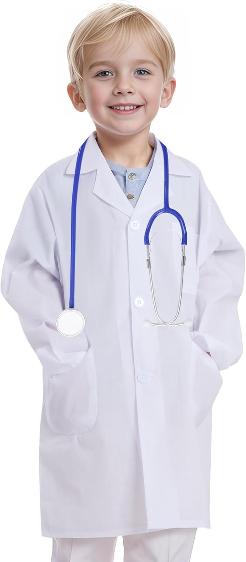 Doctor Scientist Lab Coat for Kids Doctor'S White Lab Coat Costume for Girls and Boys Halloween Costume Role Play image number 3