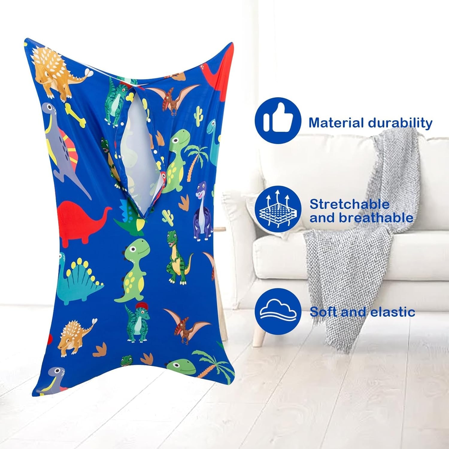 Sensory Body Sock for Kids, Full Body Sock Wrap for Autistic Children to Relieve Stress, Relaxing Sensory Sack for Kids Sensory Processing Disorder for Kids 3-5 image number 4