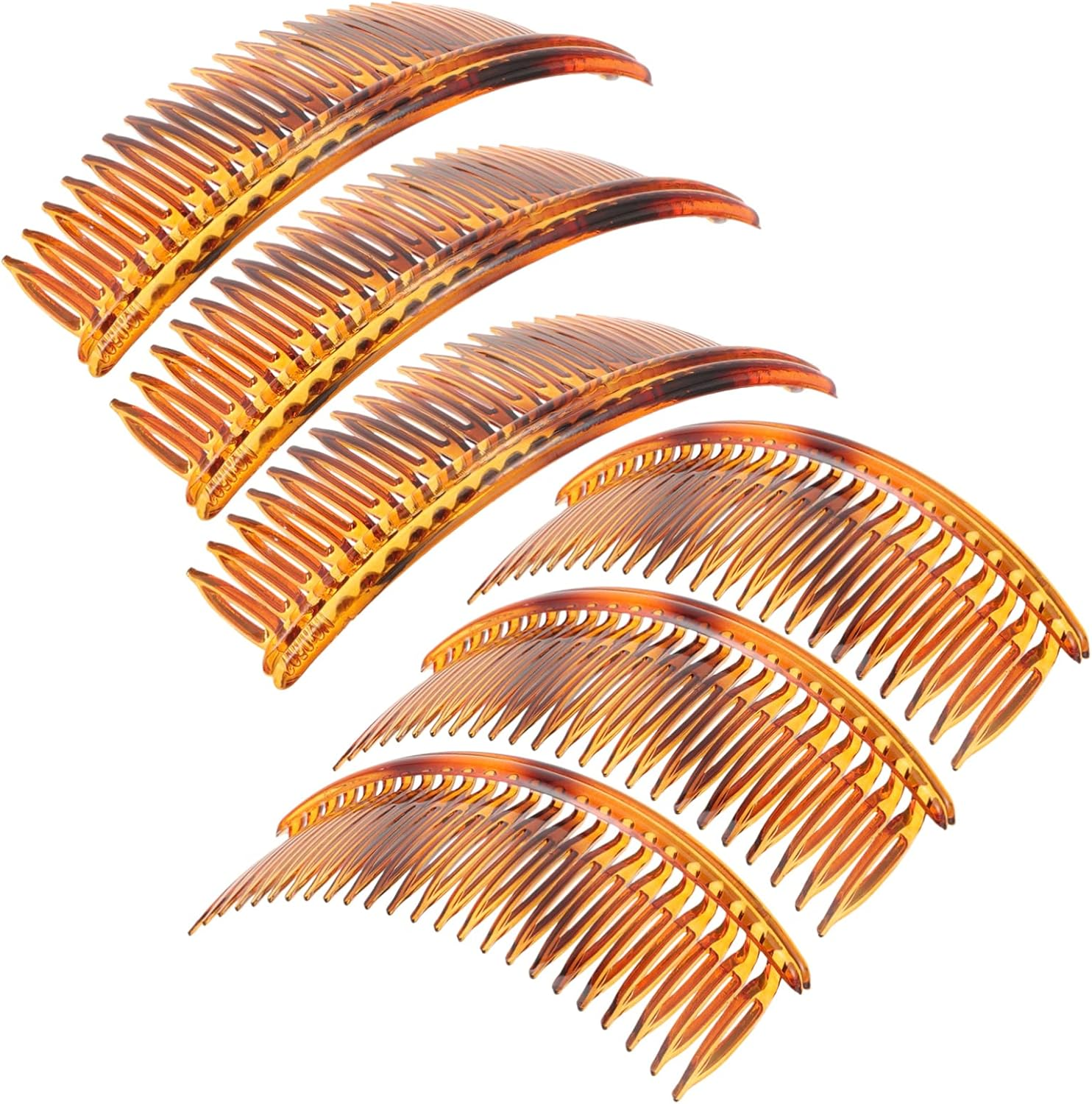 IWOWHERO 6Pcs Hair Comb Slides and Side Combs 13Cm Large Plastic Hair Accessories 24 Teeth for Women and Girls and Headpiece image number 6