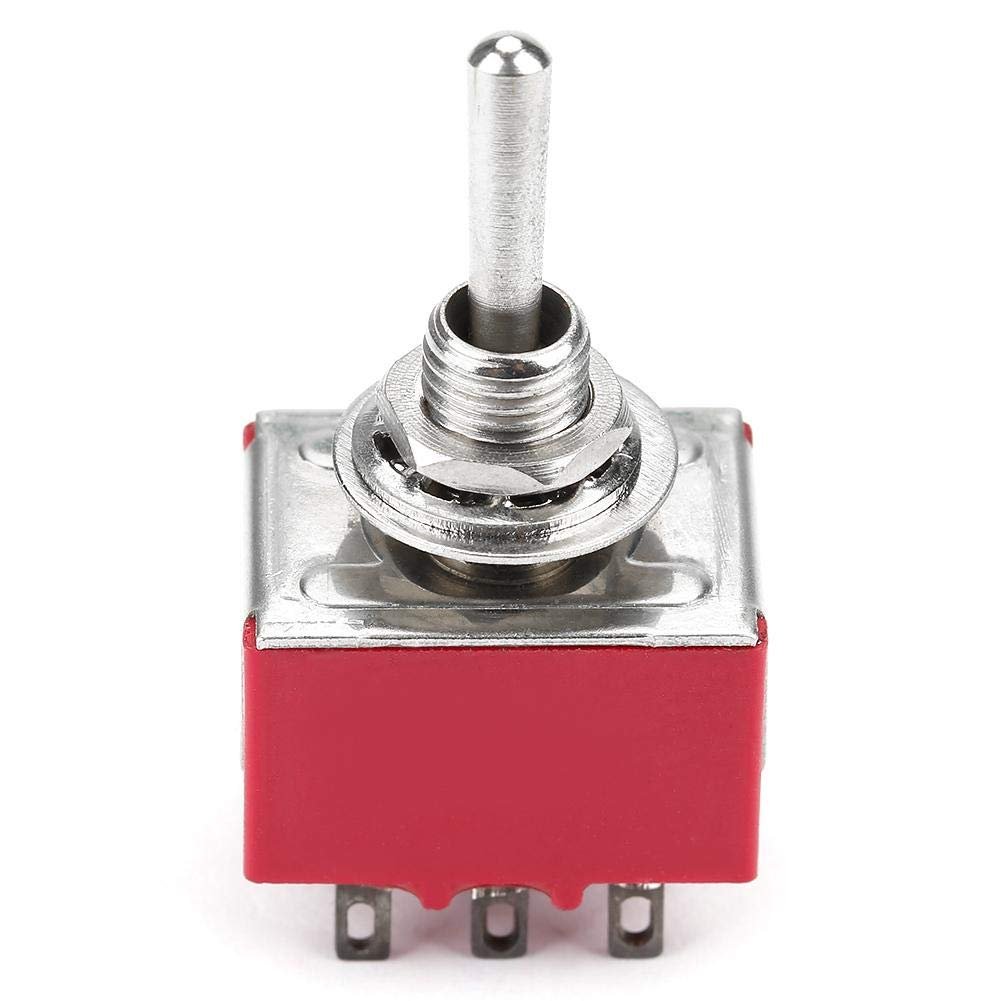 2 Position Toggle Switch, 5Pcs ON-ON 2 Position Toggle Switch 3PDT 9 Pin 6Mm 2A/250VAC 5A/120VAC image number 4