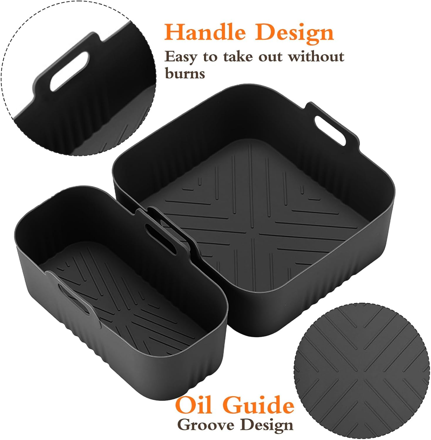 Fiohiros Reusable Silicone Air Fryer Liners for Philips,Silicone Air Fryer Liners Dishwasher Safe, Bpa-Free High Heat Resistant (230&deg;C) with Handles Philips Air Fryer Accessories image number 1