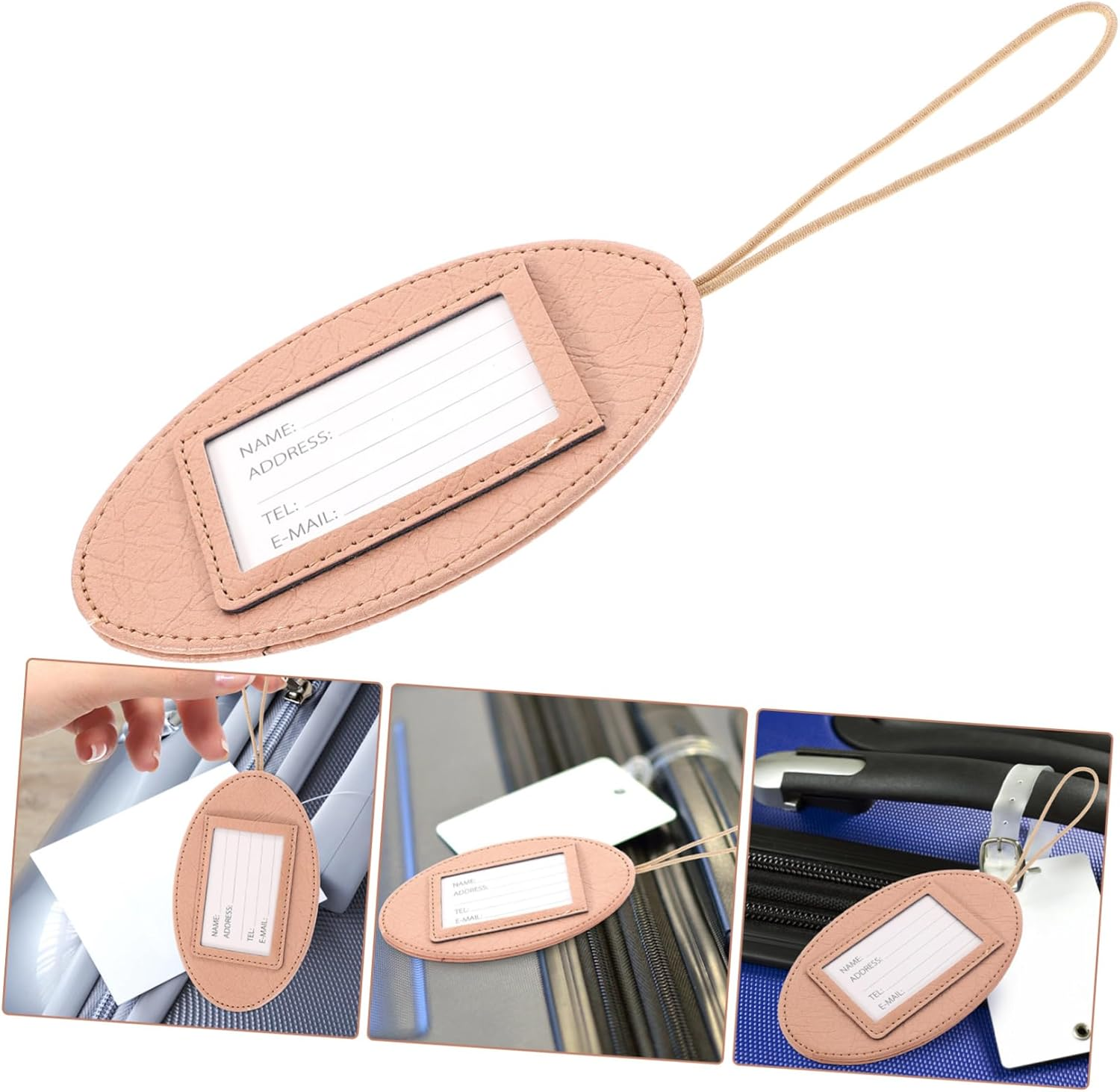 ROMISBABA Outdoor Luggage Identification Tags Pu Suitcase Labels Portable Name Tags Privacy for Easy Luggage Recognition