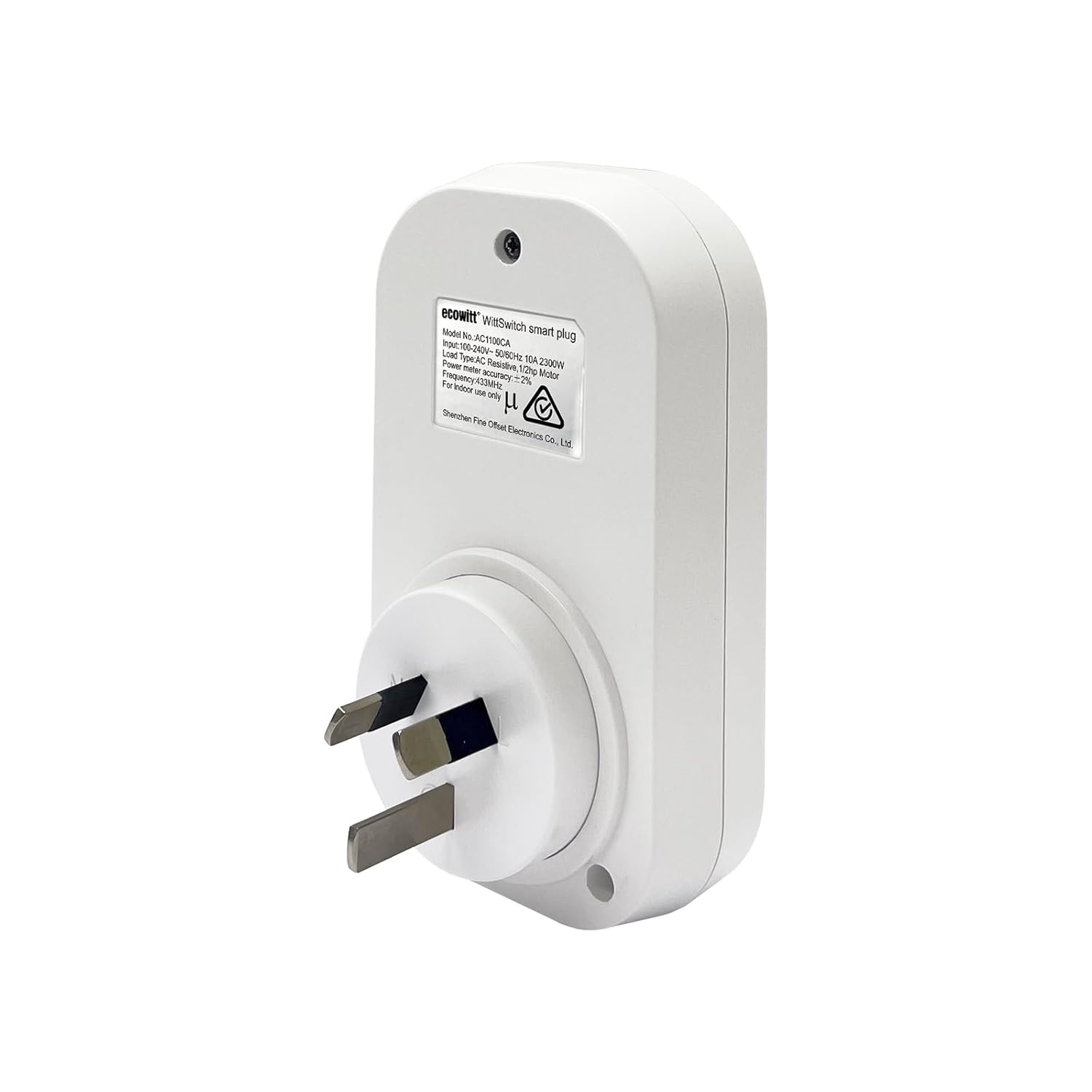 ECOWITT AC1100 Smart Outlet Switch, Need to Pair with Iot Wi-Fi Gateway(Gw2000/Gw1200) or Iot Weather Station Consoles, Australia Standard, 433 Mhz image number 3