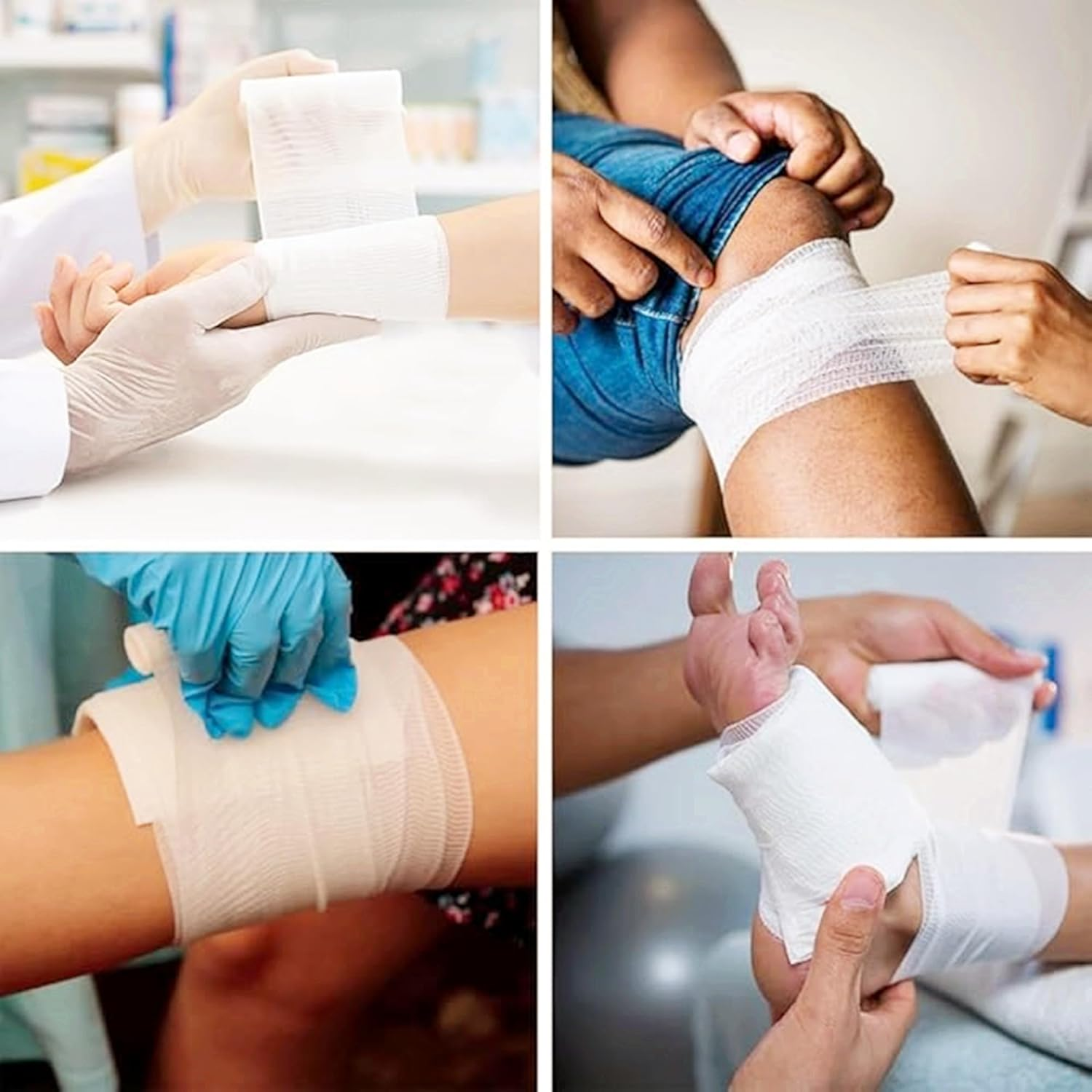 Medical Gauze Bandage Rolls, Soft Conforming Stretch, 10 Pack Stretch Gauze Wrapfor First Aid Wound Careroll,Sterile Medical Grade Gauze Bandage,5Cm X 4.5M image number 3