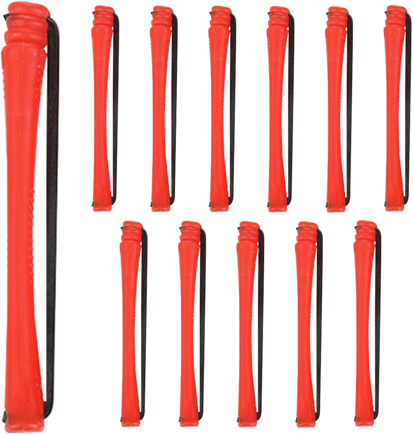 Hair Curlers for Women,12X Curling Wands with Anti-Slip Rubber Bands | Heatless Styler for Women Night Home Use and Travel Friendly - Red image number 3