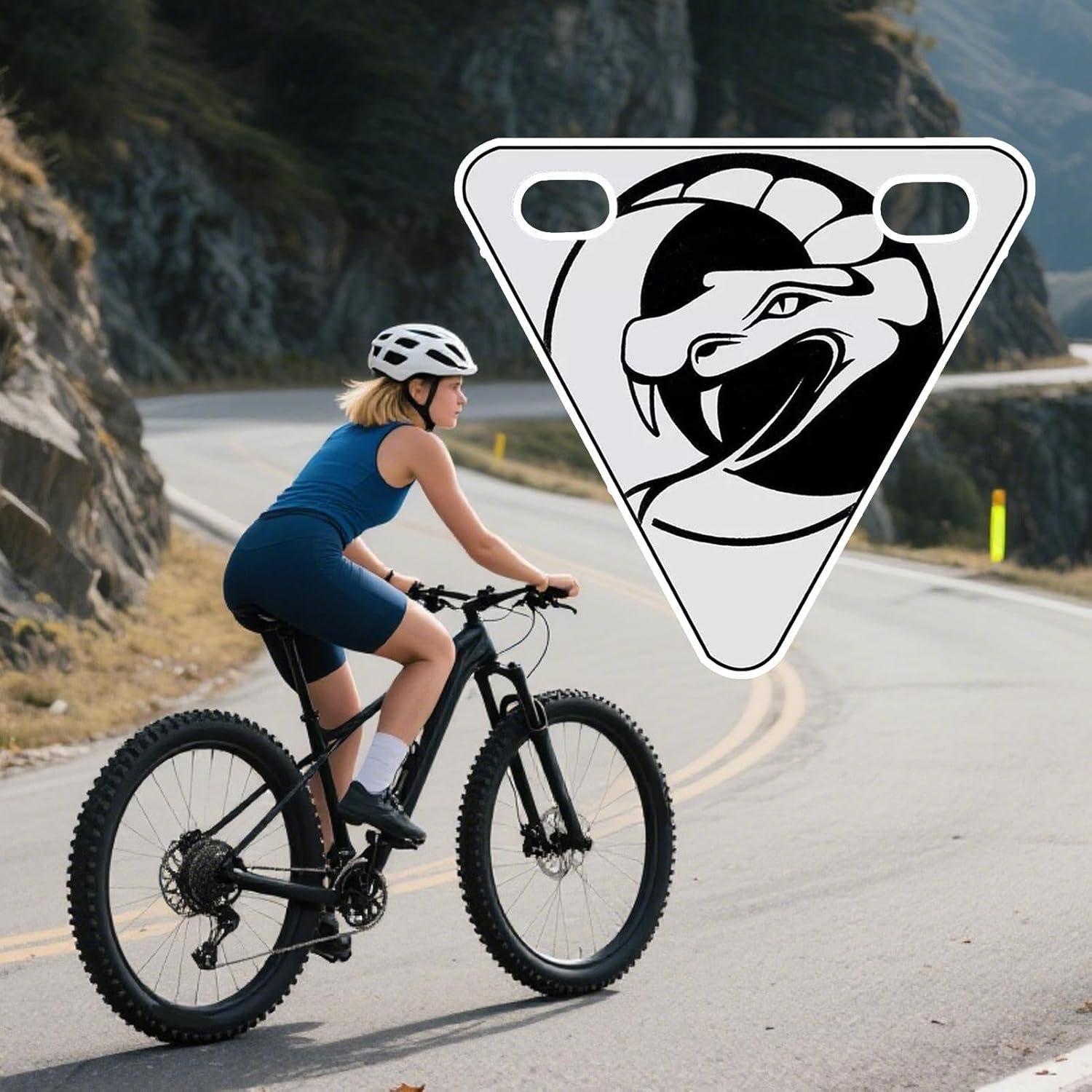 Bike Reflectors, Outdoor Cycling Warning Sign, Decorative Visibility Enhancer Triangle Plate for Touring Race Urban Cycling Commuting Mountain Biking Night Riding