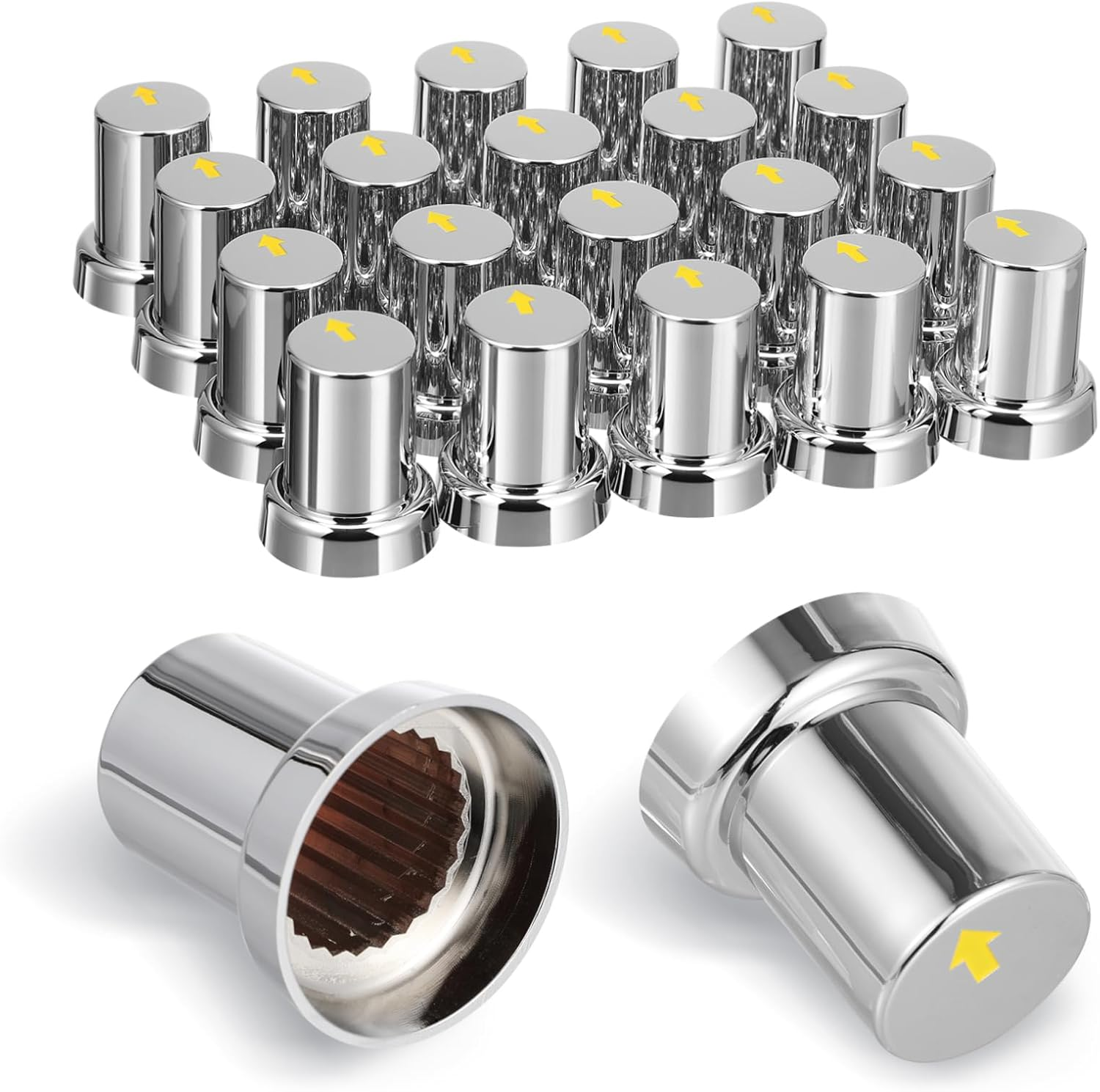 GARVALON 20Pcs Lug Nut Covers Chrome Wheel Nut Protectors for Trucks Fitment Tool image number 6