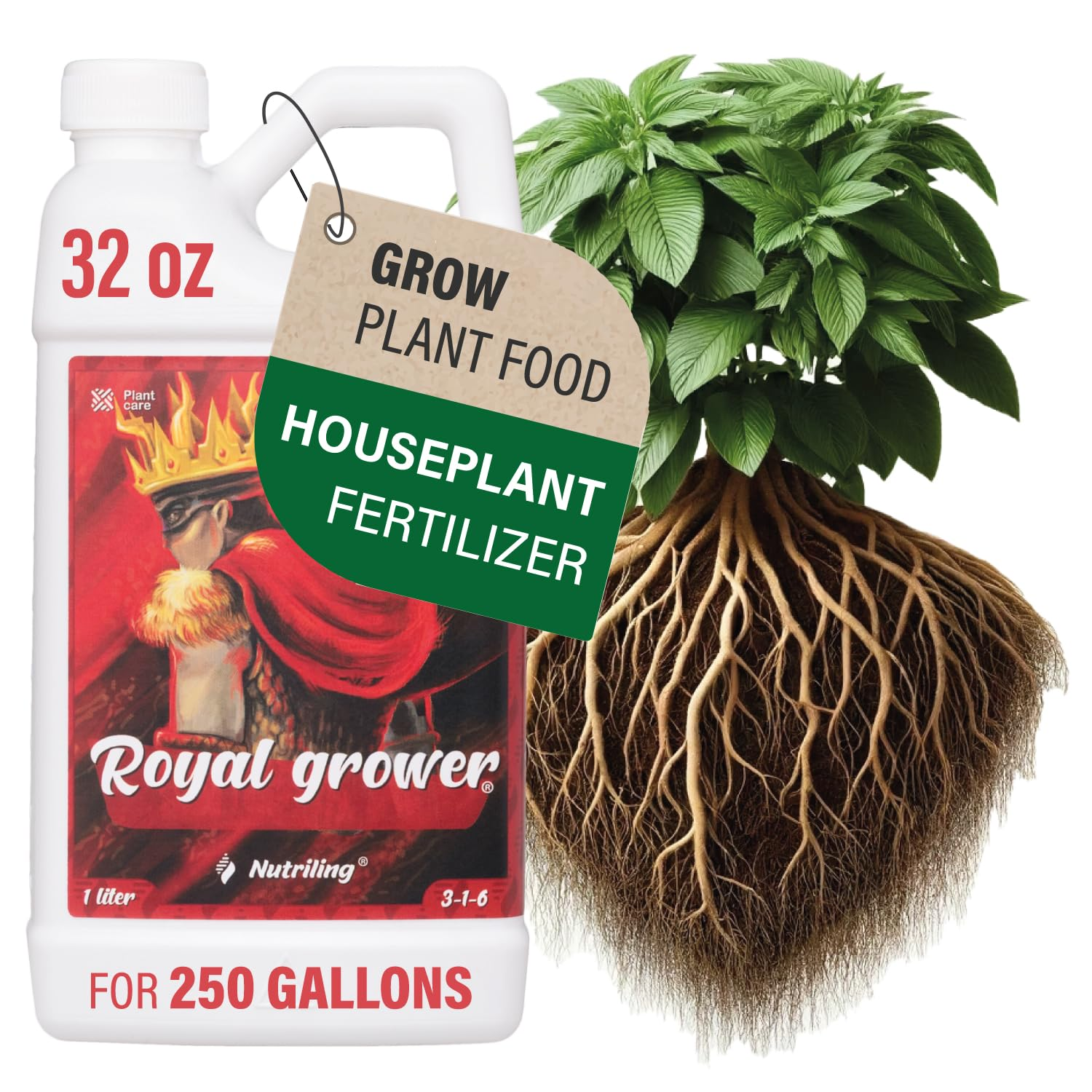 Grow Big Fertilizer and Plant Nutrients. Royal Grower 3-1-6 Liquid NPK Plant Food. for Indoor Outdoor Nutriling 1L image number 3