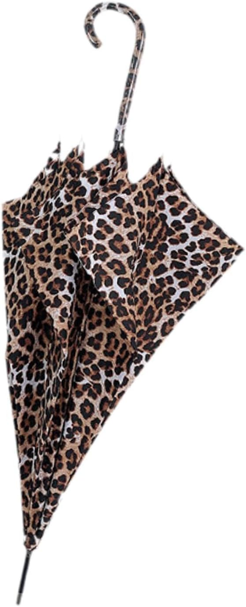 Travel Umbrella Stick Umbrella Strong Waterproof Leopard Print Portable Rain Umbrella Straight Umbrella for Outdoor Walking