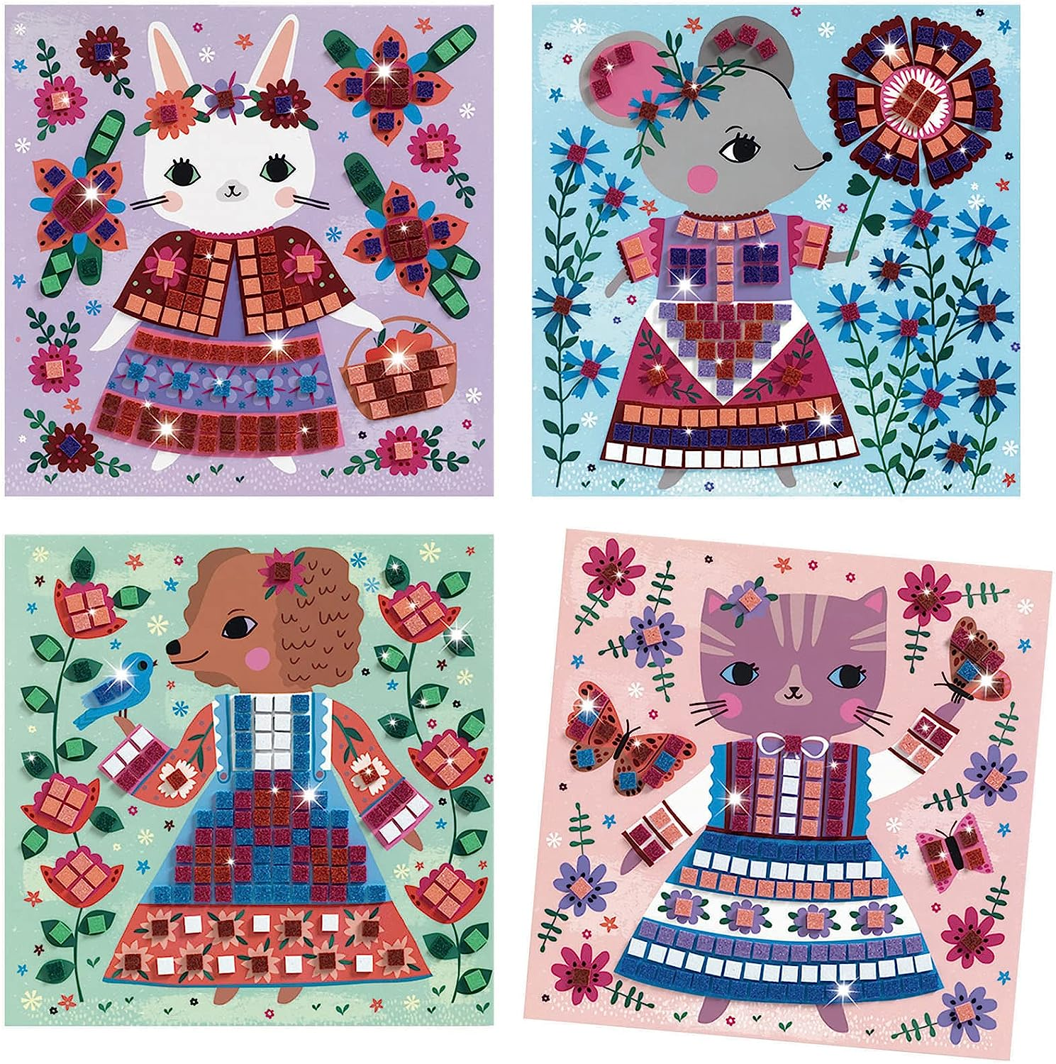 Djeco Design DJ09425 Lovely Pets Mosaic Kit image number 1