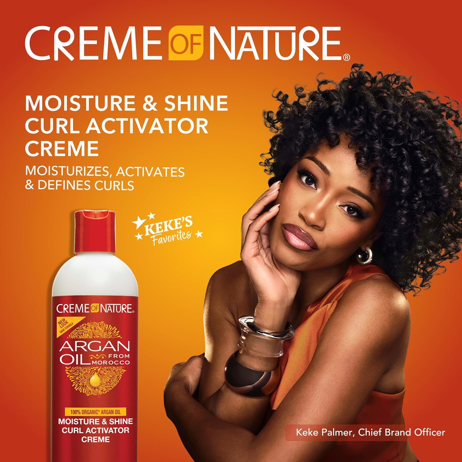 Creme of Nature, Argan Oil Moisture & Shine Curl Activator Cr&egrave;me, Argan Oil of Morocco, 12 Fl Oz image number 3