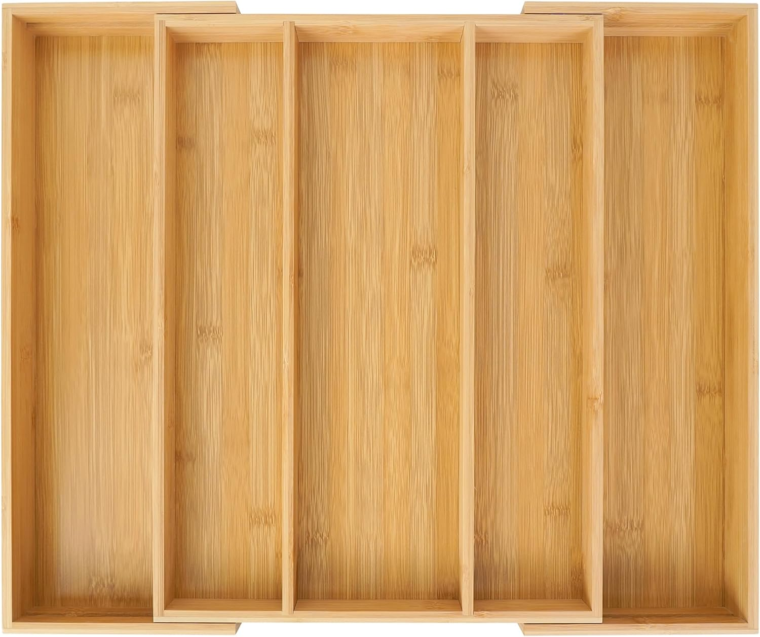 Utoplike Bamboo Expandable Cutlery Organizer Tray, Kitchen Drawer Organiser, for Silverware, Flatware, Utensils, Cutlery, Accessories or Gadgets (Natural)