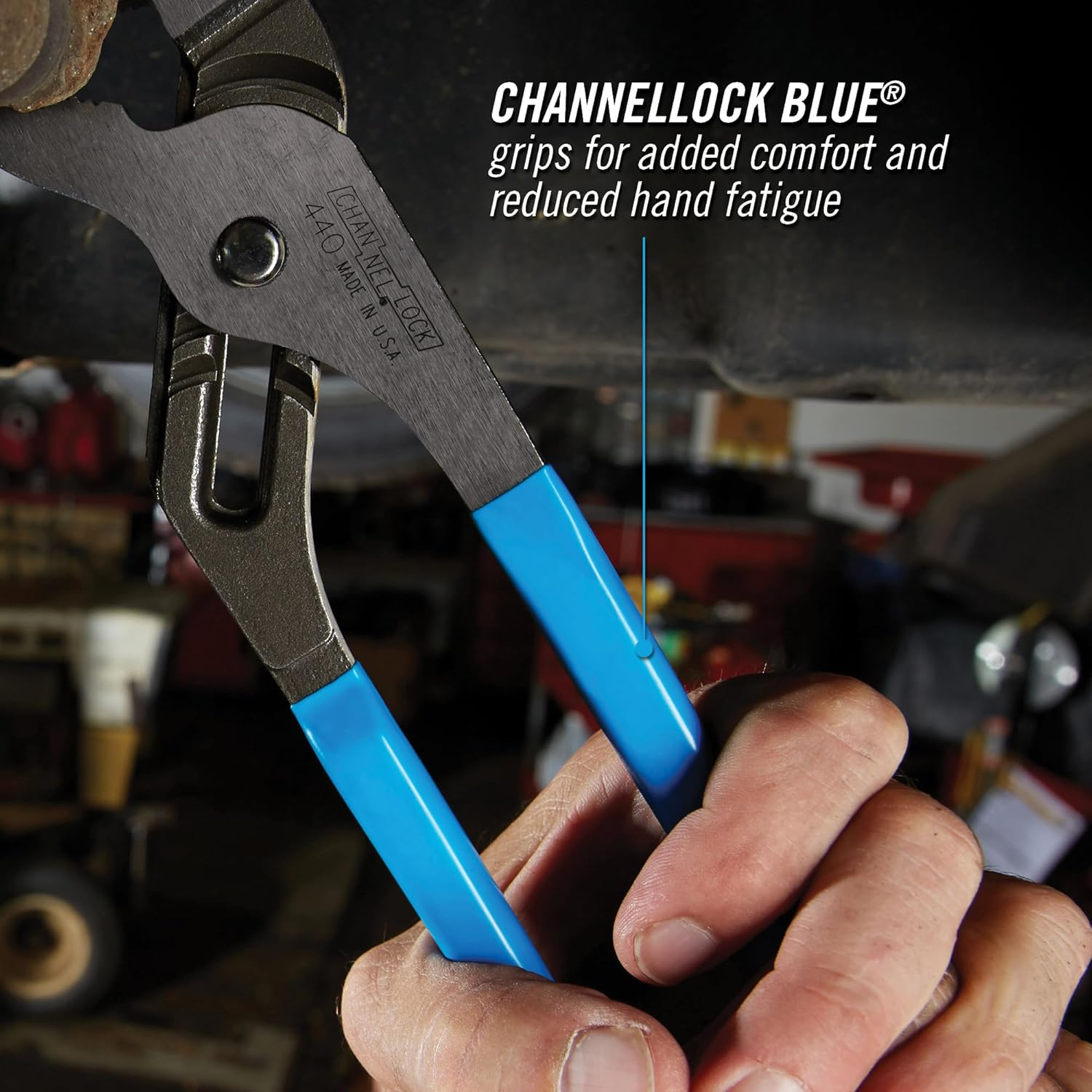 CHANNELLOCK Tongue and Groove Straight Jaw Plier, 12-Inch Length, Blue Handle image number 4