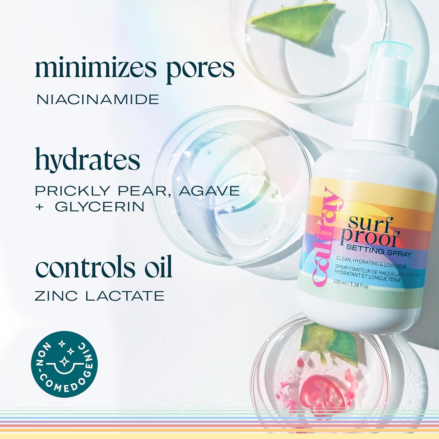 Caliray Surfproof Hydrating Setting Spray with Niacinamide 3.4 Oz / 100 Ml image number 5