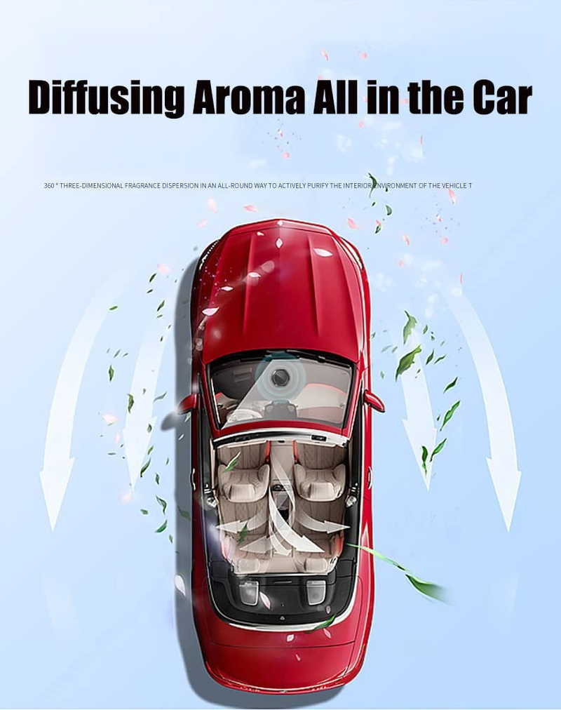 Solar Energy Powered Car Air Freshener DIY Natural Essential Oil Diffuser Car Perfume Scent Fragrance Air Purifier Rotating Relieve Fatigue Car Aromatherapy Diffuser for Home Office Car Decorations, Best Gifts for Men Car (Essential Oil Excluded)