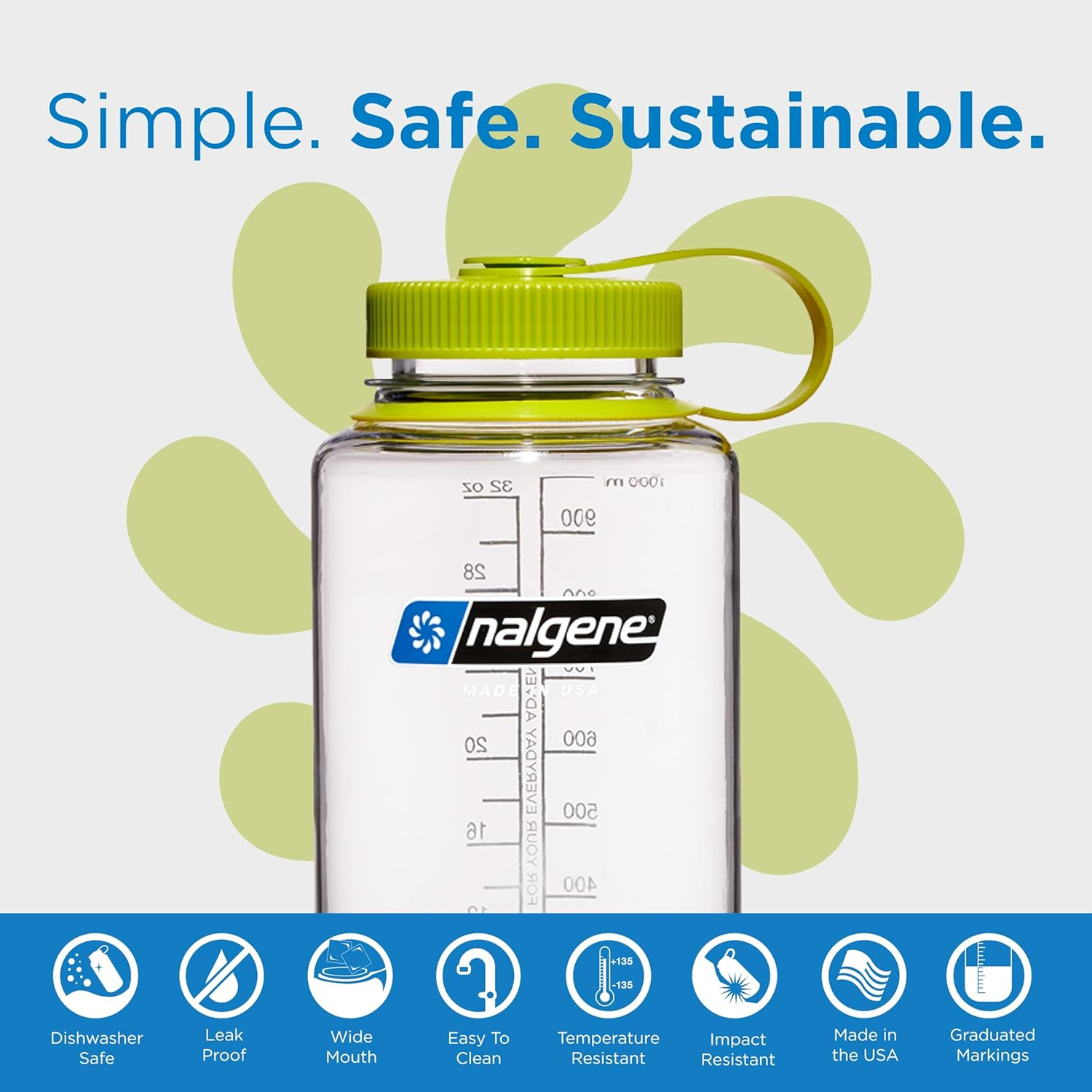 Nalgene Sustain 32 Oz. Wide Mouth Water Bottle - Clear image number 3