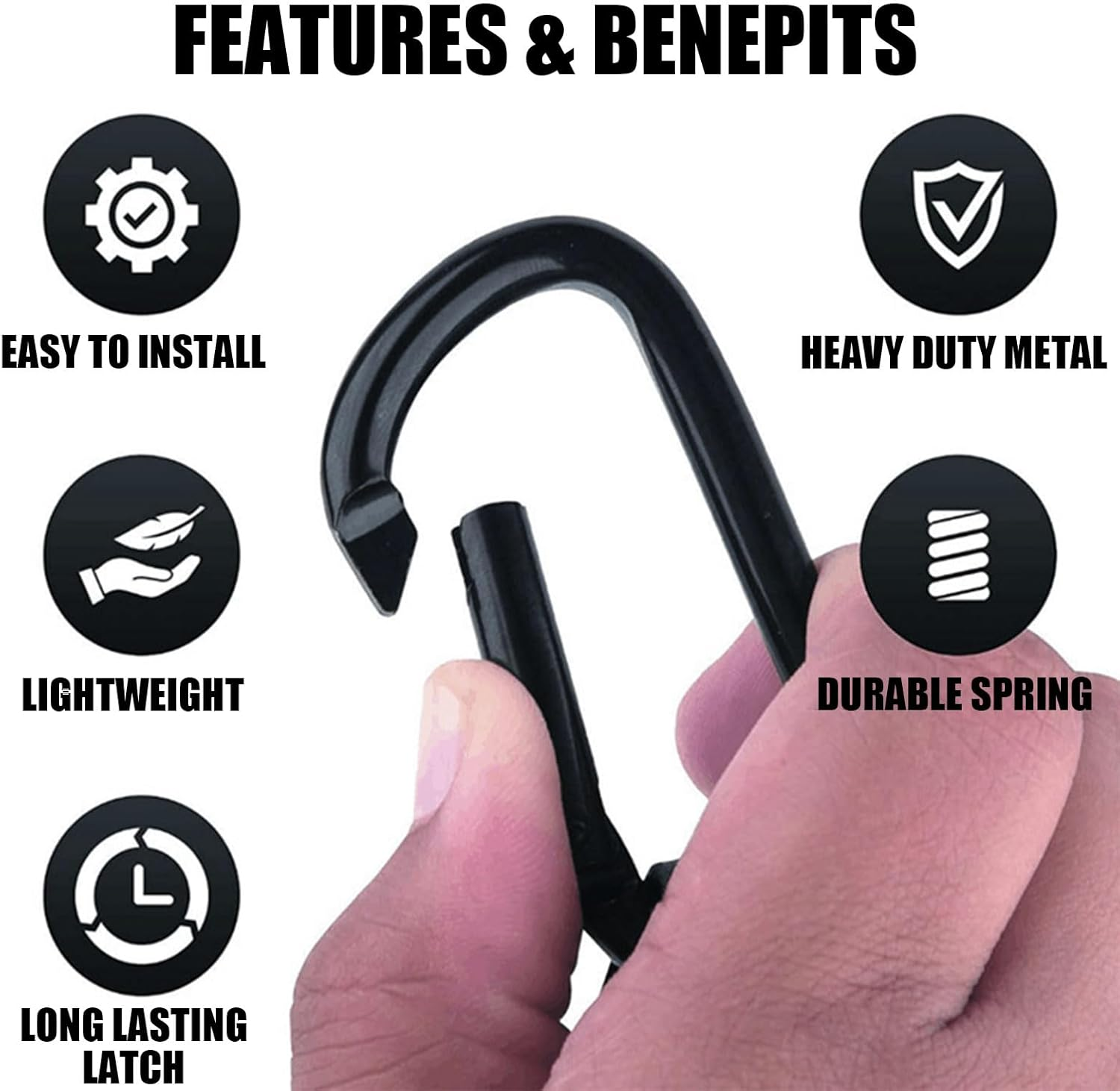 Yxvyxymyxxg​ Stroller Hooks with Dual Attachment - 5Pcs,Adjustable Hooks with Velcro & Carabiner, for Diaper Bags, Groceries and Purses, Fits Most Stroller Models image number 3