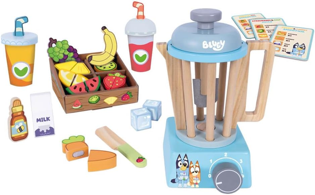 Bluey Wooden Smoothie Set &ndash; Pretend Play Blender & Fruit Accessories &ndash; Imaginative Kitchen Role Play Toy for Kids Ages 3+ image number 6