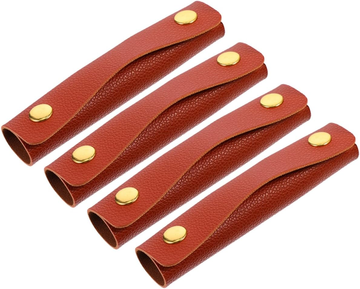 FOYTOKI 4Pcs Strangle Luggage Bag Handle Protectors Pu Leather Bag Grip Covers for Suitcase Handle Protector for Travel image number 1