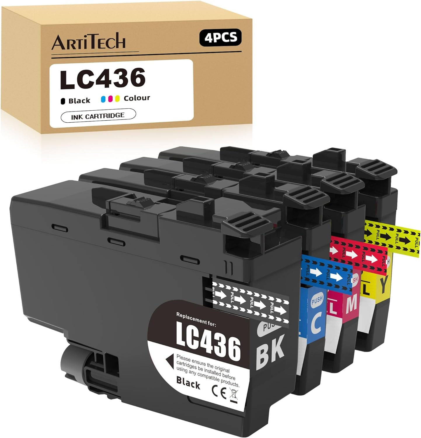 LC436 Ink Cartridges Replacement for Brother LC 436 Inkink Cartridges High Yield Work for Brother MFC-J4340DW MFC-J4440DW J4540DW J5855DW J5955DW J6555DW J6955DW Printers (1B 1C 1M 1Y) image number 1
