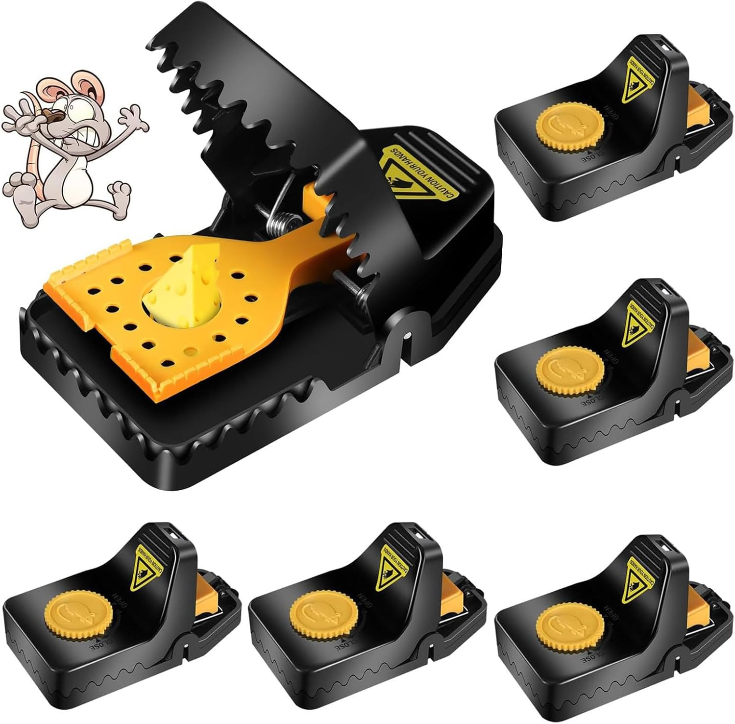 6 PCS Mouse Trap, Work Best Mice Traps for Small Mouse, Indoor-Outdoor Snap Trap Quick Effective Sanitary Safe, Quick Set up & Reusable Mouse Traps, Rat Trap for Rodent Mouse Mice (Large) image number 2