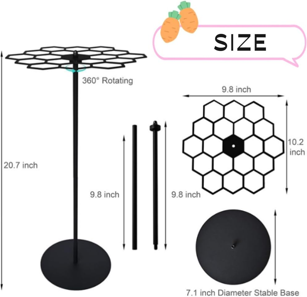 Goxfaca Rotatable Medal Hangers Display Metal Medal Rack Tabletop Easy to Install Heavy Duty Sports Medals Trophy Holder Medal Holder about 45 Medals Capacity for Gymanstics Race Soccer Swim image number 5