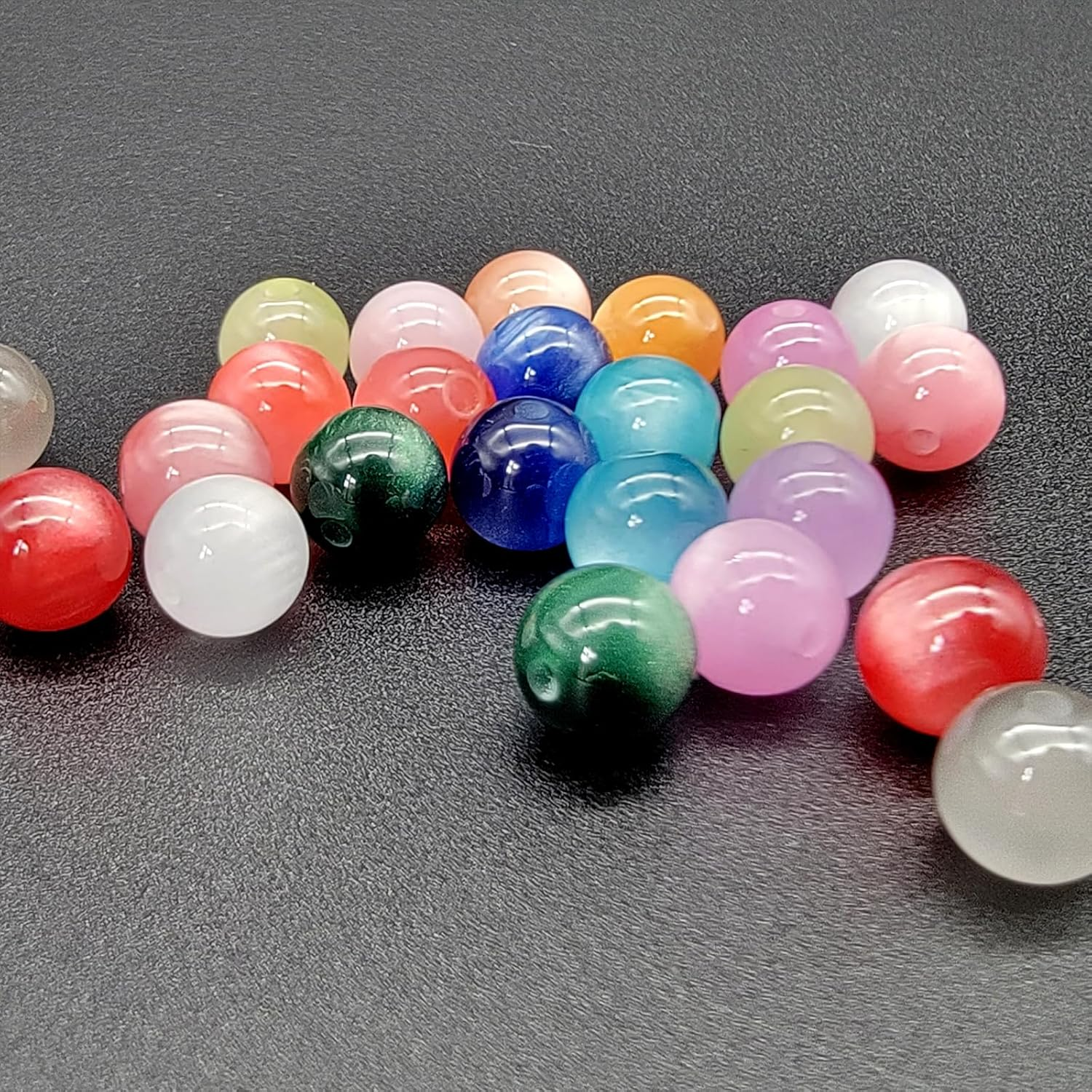 8Mm Cat'S Eye round Beads - Jewelry Making Kit Set of 600Pcs in 15 Vibrant Colors, DIY Bead Craft for Bracelets Necklaces Earring image number 3
