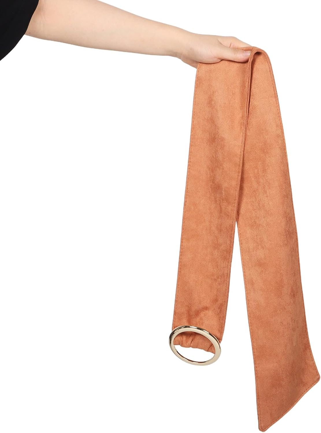 Healeved Brown Wide Waistband Belt with round Buckle for Women Soft Suede Corset Waist Cinch Belt for Dresses Casual and Formal Wear Minimalist Stylish Wide Waist Corset image number 4