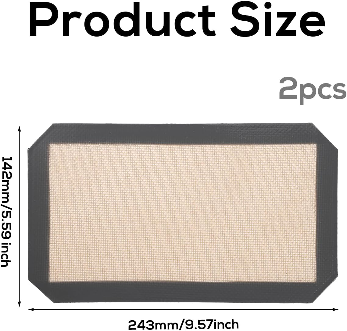 2Pcs Silicone Baking Mats, 9.57X5.59 Inch ST100 & ST101 Silicone Oven Liners 2-In-1 Baking Sheet for Cookies Non Stick Silicone Liners for Ninja for Bread Macarons Toaster (Grey) image number 4
