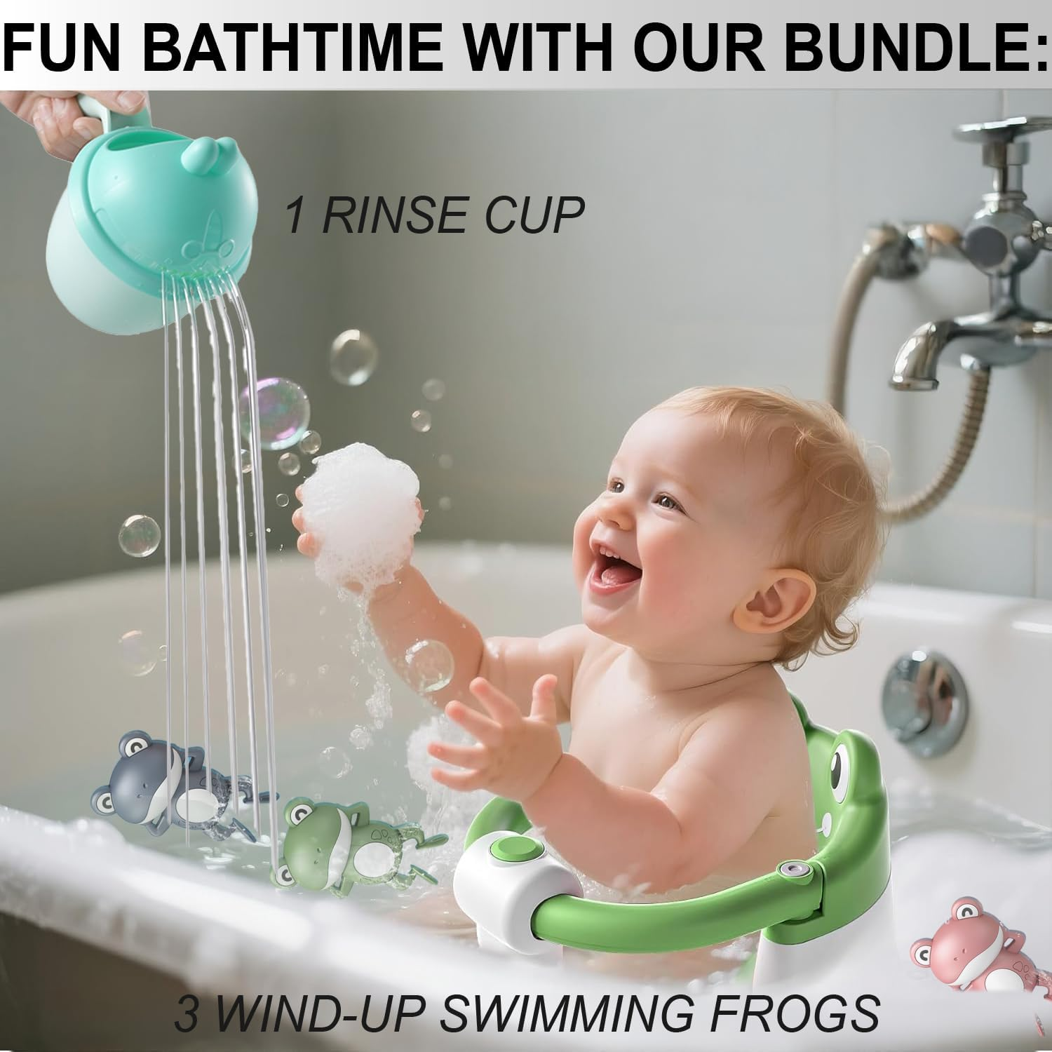 Baby Bath Seat for Babies 6 Months & Up, Non-Slip Toddler Bath Seats for Babies Sitting Up, Safe Infant & Newborn Bathtub Chair with 4 Suction Cups & Soft Cushion for Shower (Green) image number 5