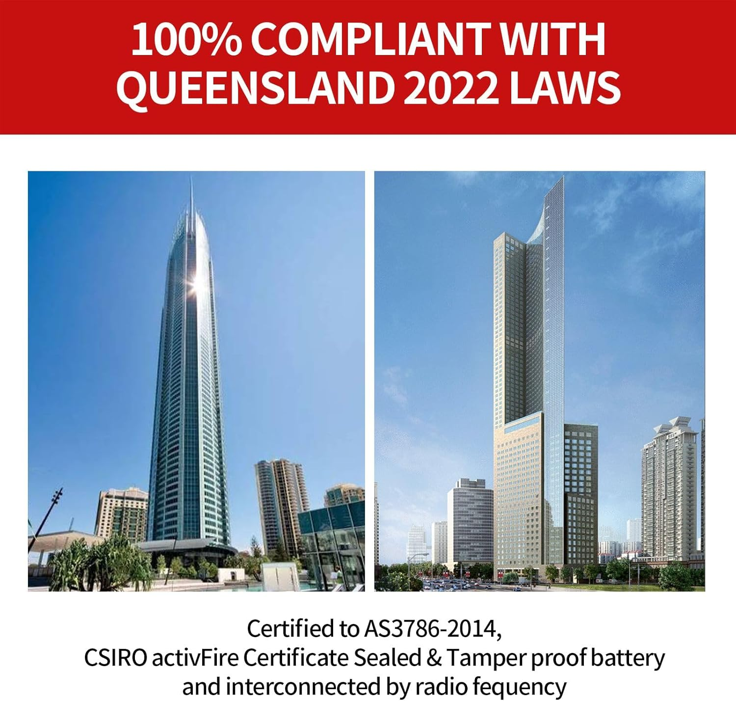 LEVSUPTY 8 Pack Wireless Interconnected Photoelectric Smoke Alarm | AS3786 Certified |10 Year Battery Life | Australian States Law Compliant | Somke Detector with Remote Pre Linked | Email Support