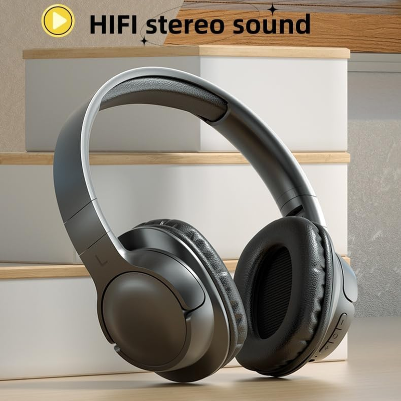 NEVKA Pure Bass Wireless Noise Cancelling Headphones, Bluetooth over Ear Headphones for Men Women,48 Hours Battery Life,Over Ear Headphones for Indoor,Outdoor,Computer,Smartphone,Tv,Etc (White) - Blue image number 2