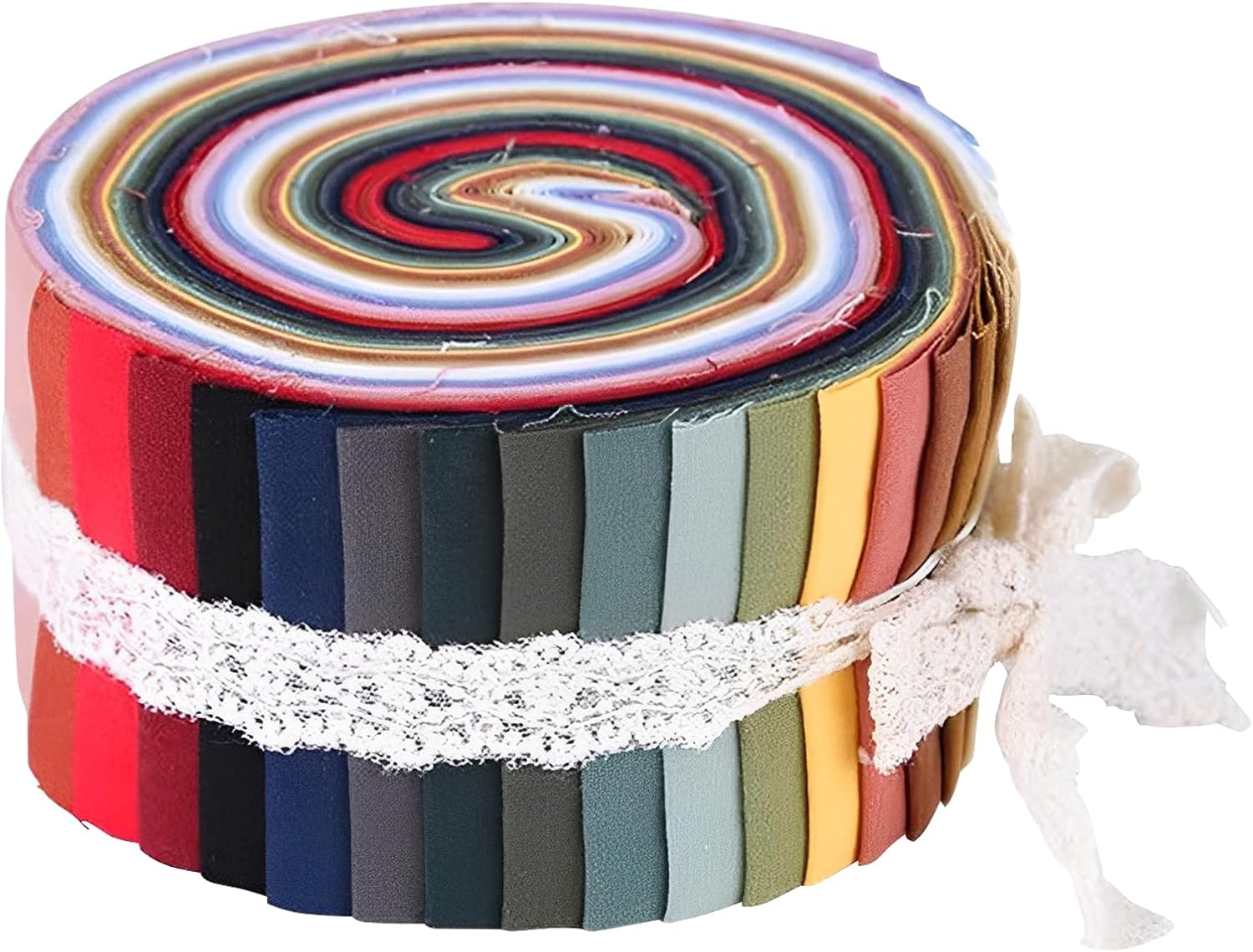 F Fityle 36 Pieces Jelly Fabric Roll 2.5 Inch Roll up Fabric Quilting Strips Floral Printed Craft Fabric Bundle Precut Patchwork with Assorted Patterns - Burlap image number 1